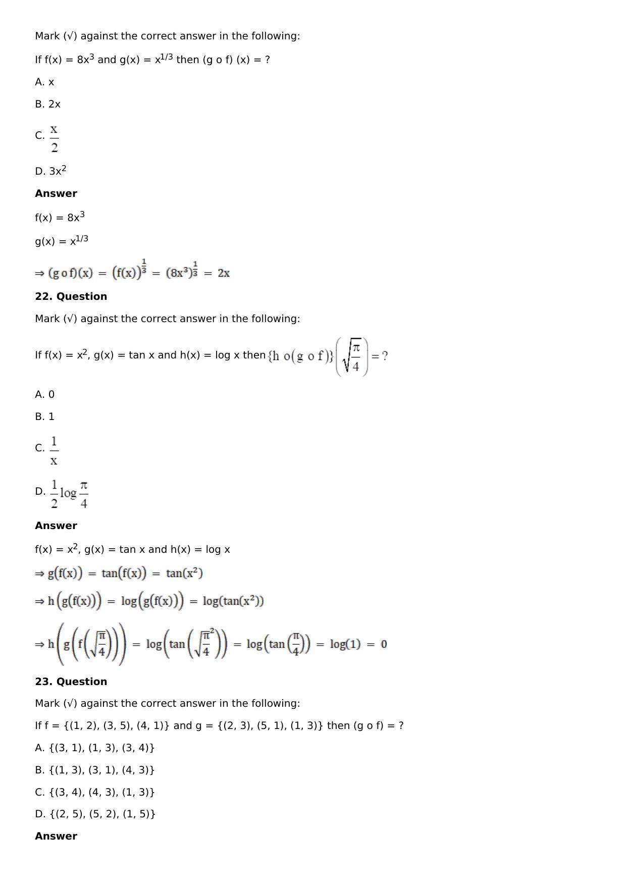 Chapter 2: Functions Solutions: RS Aggarwal Class 12 Solutions  - Page 51