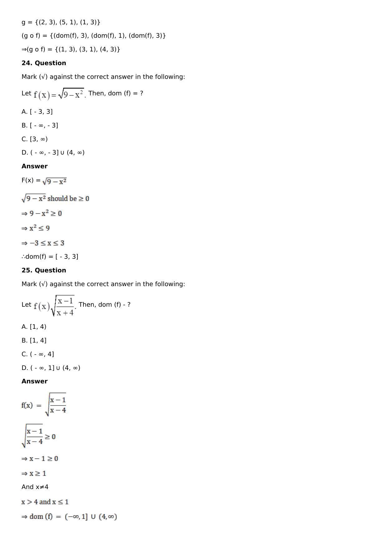 Chapter 2: Functions Solutions: RS Aggarwal Class 12 Solutions  - Page 52