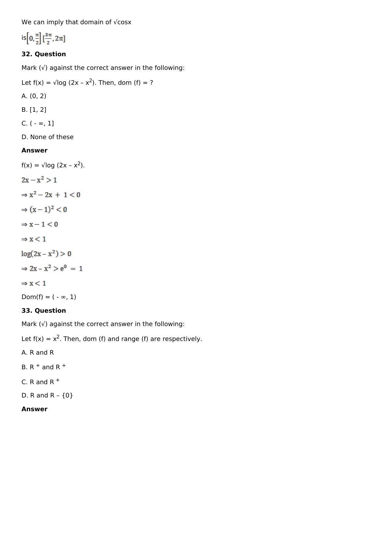 Chapter 2: Functions Solutions: RS Aggarwal Class 12 Solutions  - Page 56