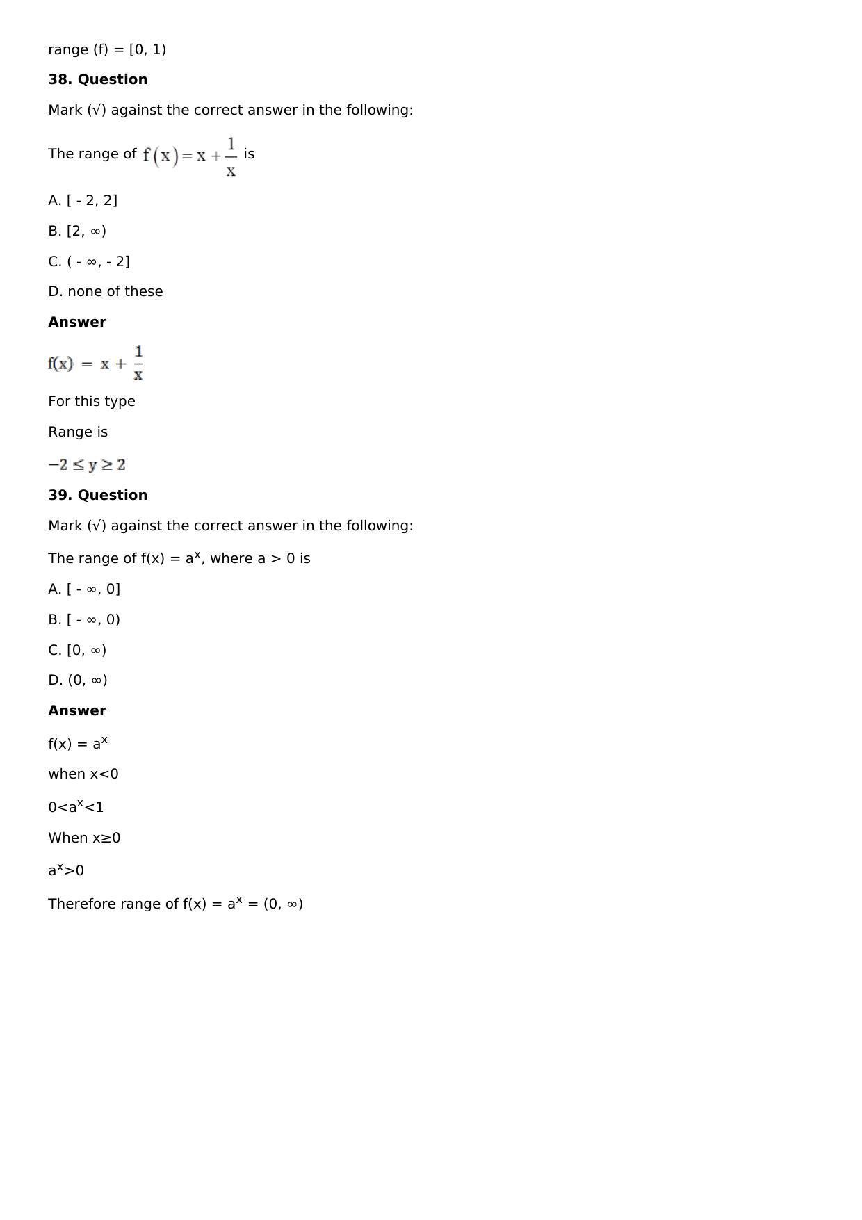 Chapter 2: Functions Solutions: RS Aggarwal Class 12 Solutions  - Page 60