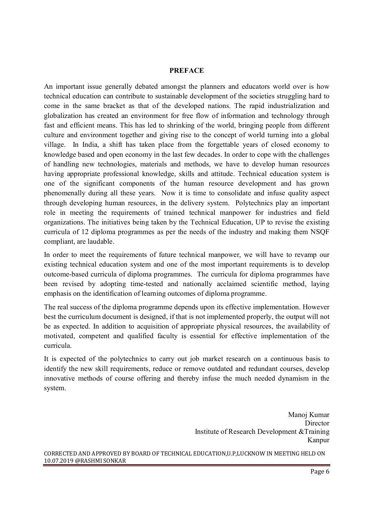 EFFECTIVE FROM JULY 2019-20 - SIX SEMESTER DIPLOMA COURSE IN MECHANICAL ENGINEERING ( AUTOMOBILE) - Page 6