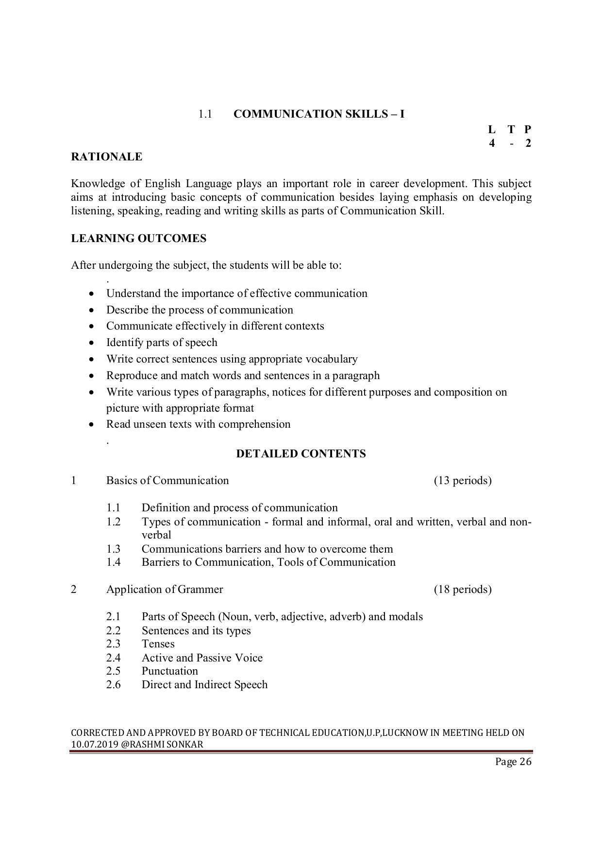 EFFECTIVE FROM JULY 2019-20 - SIX SEMESTER DIPLOMA COURSE IN MECHANICAL ENGINEERING ( AUTOMOBILE) - Page 26