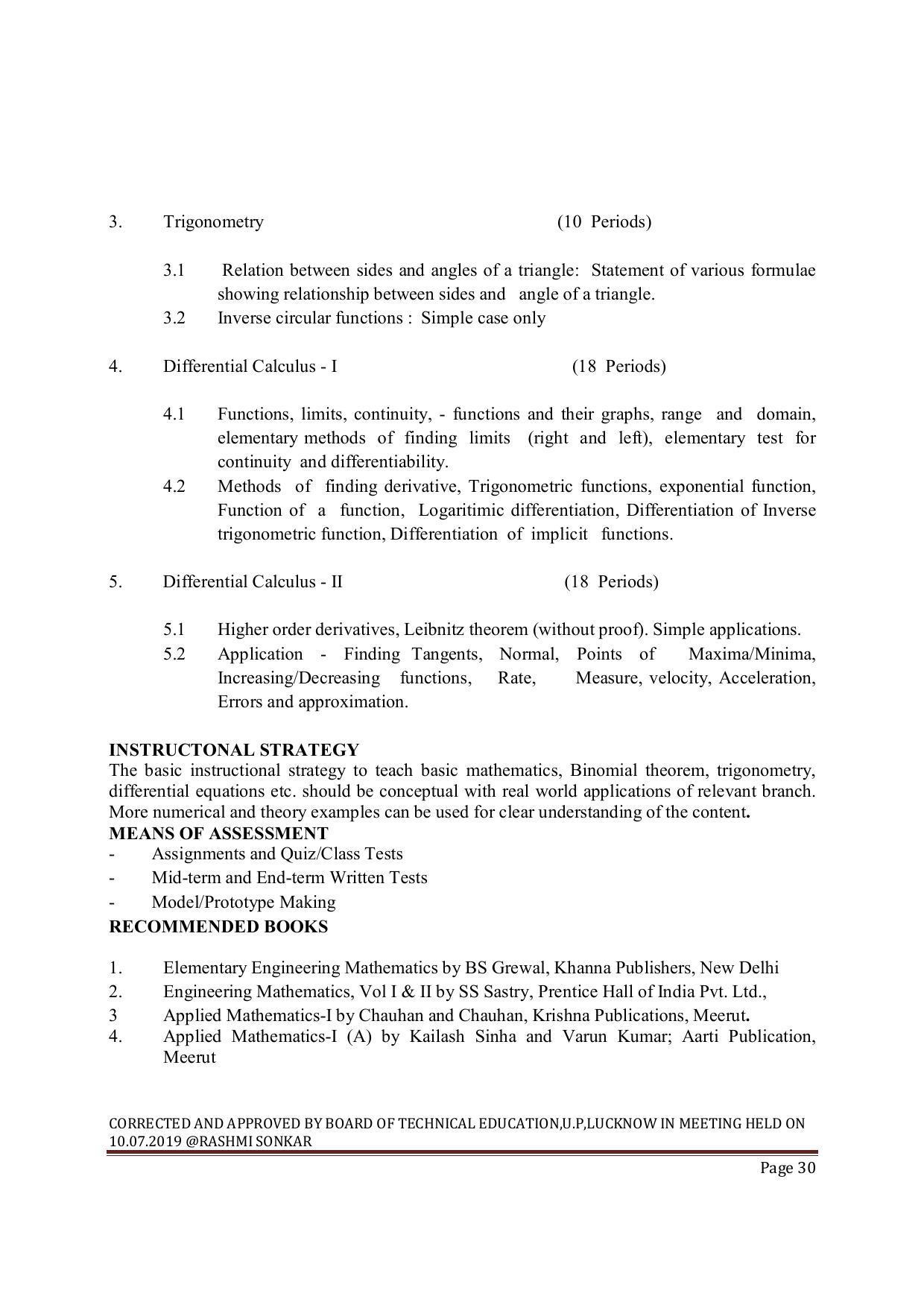 EFFECTIVE FROM JULY 2019-20 - SIX SEMESTER DIPLOMA COURSE IN MECHANICAL ENGINEERING ( AUTOMOBILE) - Page 30