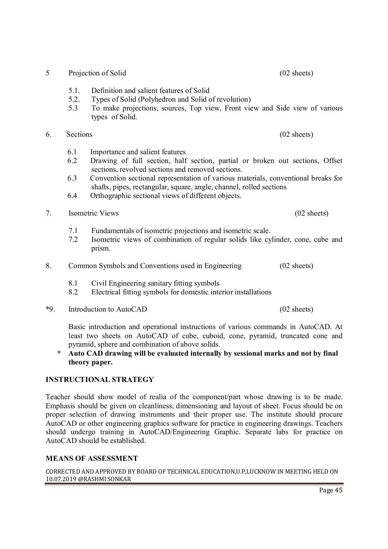 EFFECTIVE FROM JULY 2019-20 - SIX SEMESTER DIPLOMA COURSE IN MECHANICAL ENGINEERING ( AUTOMOBILE) - Page 45