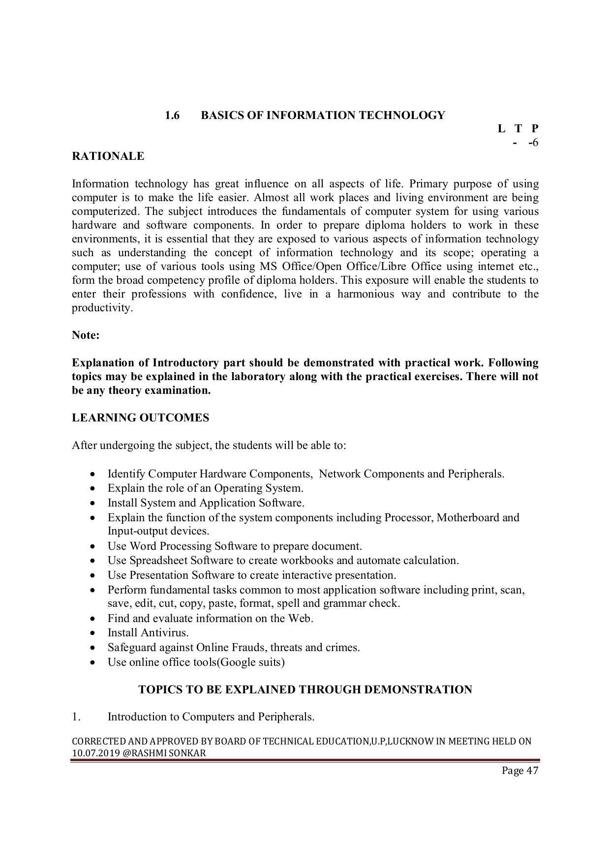 EFFECTIVE FROM JULY 2019-20 - SIX SEMESTER DIPLOMA COURSE IN MECHANICAL ENGINEERING ( AUTOMOBILE) - Page 47