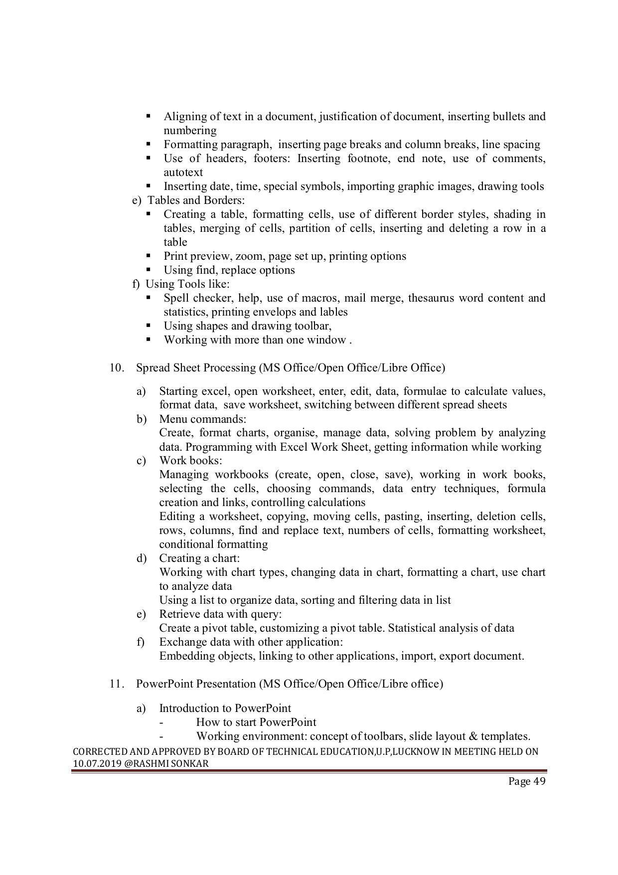 EFFECTIVE FROM JULY 2019-20 - SIX SEMESTER DIPLOMA COURSE IN MECHANICAL ENGINEERING ( AUTOMOBILE) - Page 49