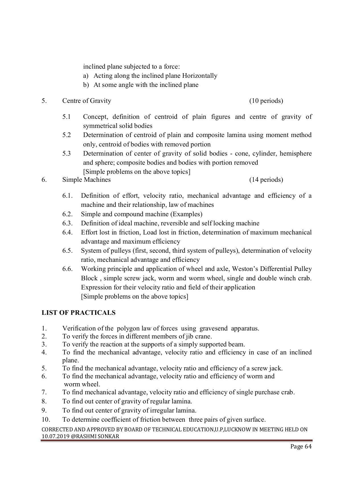 EFFECTIVE FROM JULY 2019-20 - SIX SEMESTER DIPLOMA COURSE IN MECHANICAL ENGINEERING ( AUTOMOBILE) - Page 64