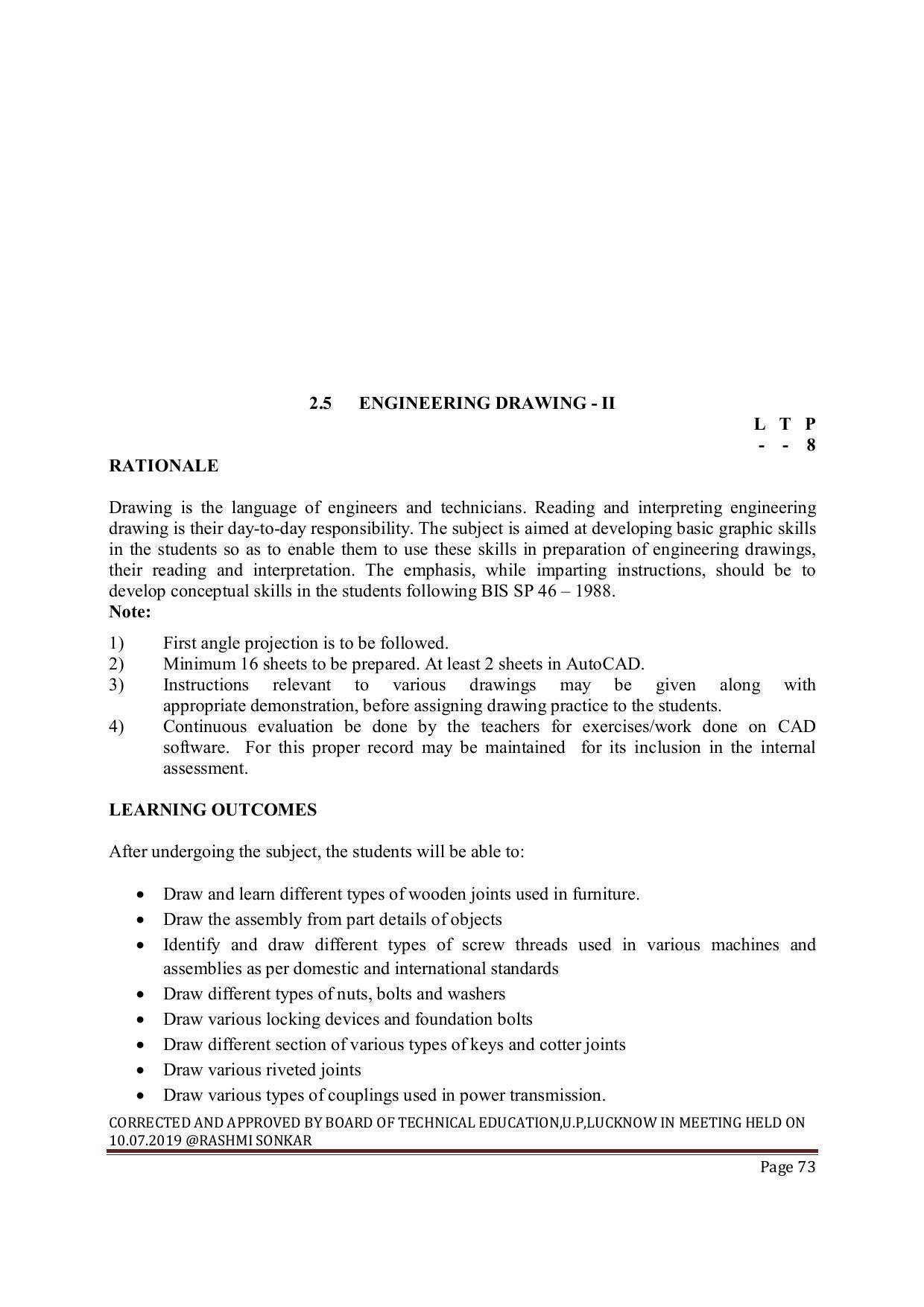 EFFECTIVE FROM JULY 2019-20 - SIX SEMESTER DIPLOMA COURSE IN MECHANICAL ENGINEERING ( AUTOMOBILE) - Page 73