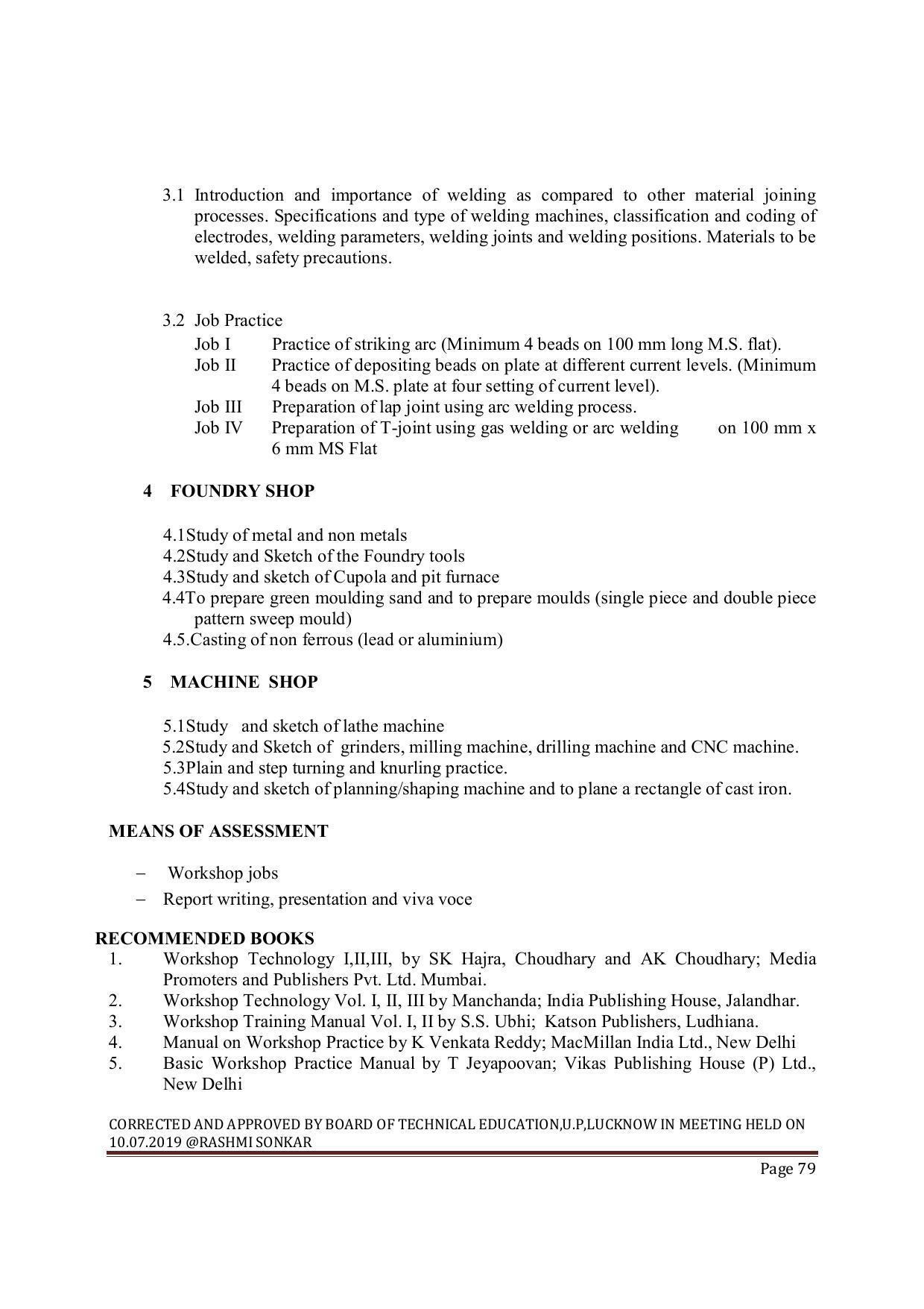 EFFECTIVE FROM JULY 2019-20 - SIX SEMESTER DIPLOMA COURSE IN MECHANICAL ENGINEERING ( AUTOMOBILE) - Page 79