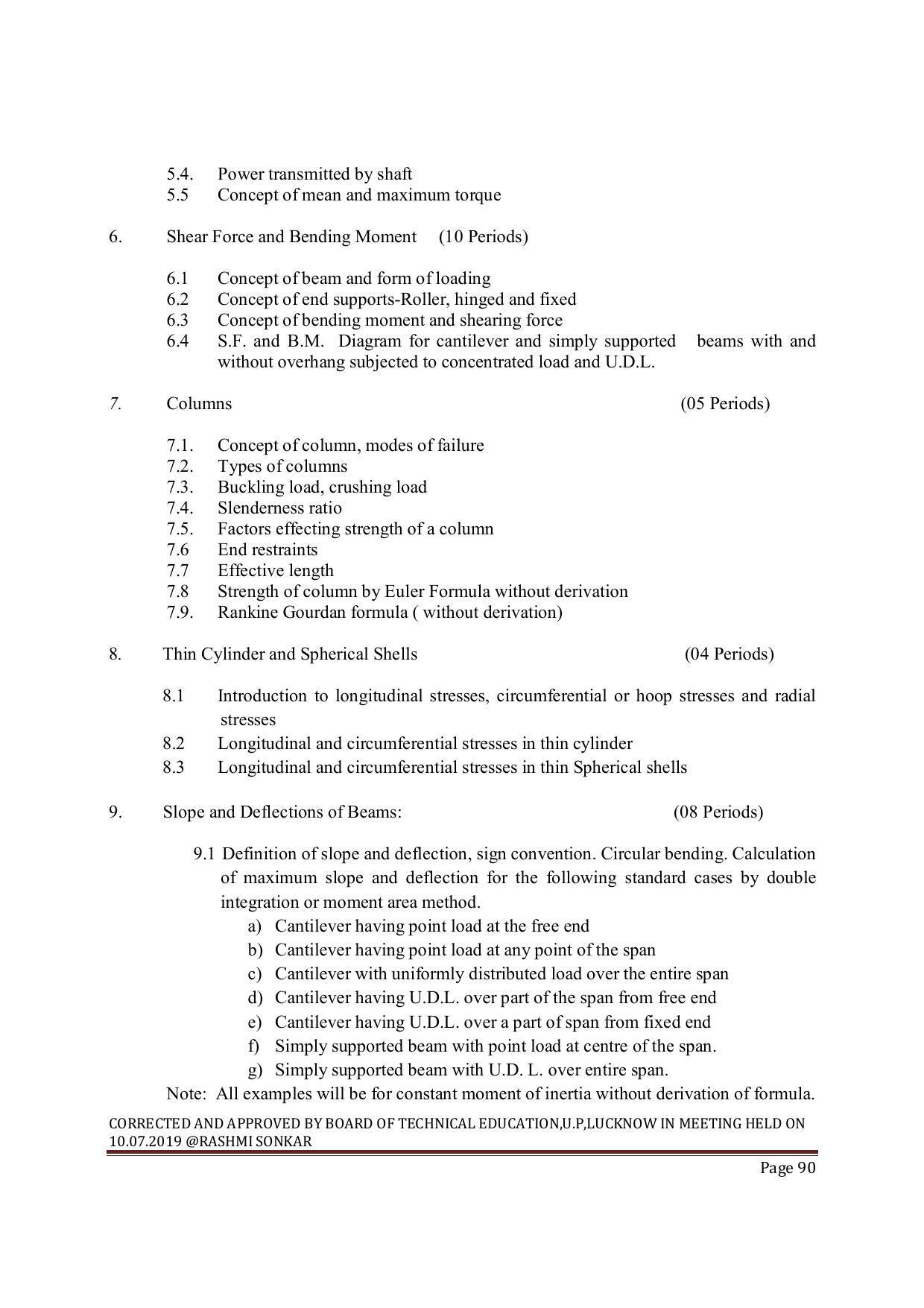 EFFECTIVE FROM JULY 2019-20 - SIX SEMESTER DIPLOMA COURSE IN MECHANICAL ENGINEERING ( AUTOMOBILE) - Page 90