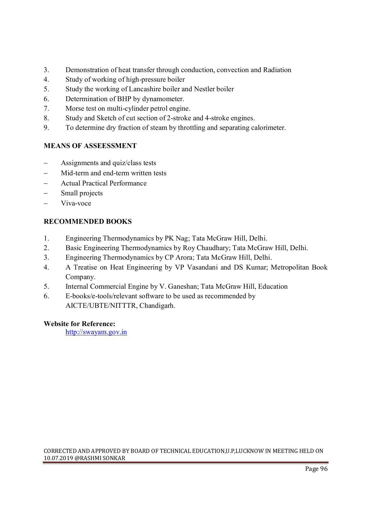 EFFECTIVE FROM JULY 2019-20 - SIX SEMESTER DIPLOMA COURSE IN MECHANICAL ENGINEERING ( AUTOMOBILE) - Page 96