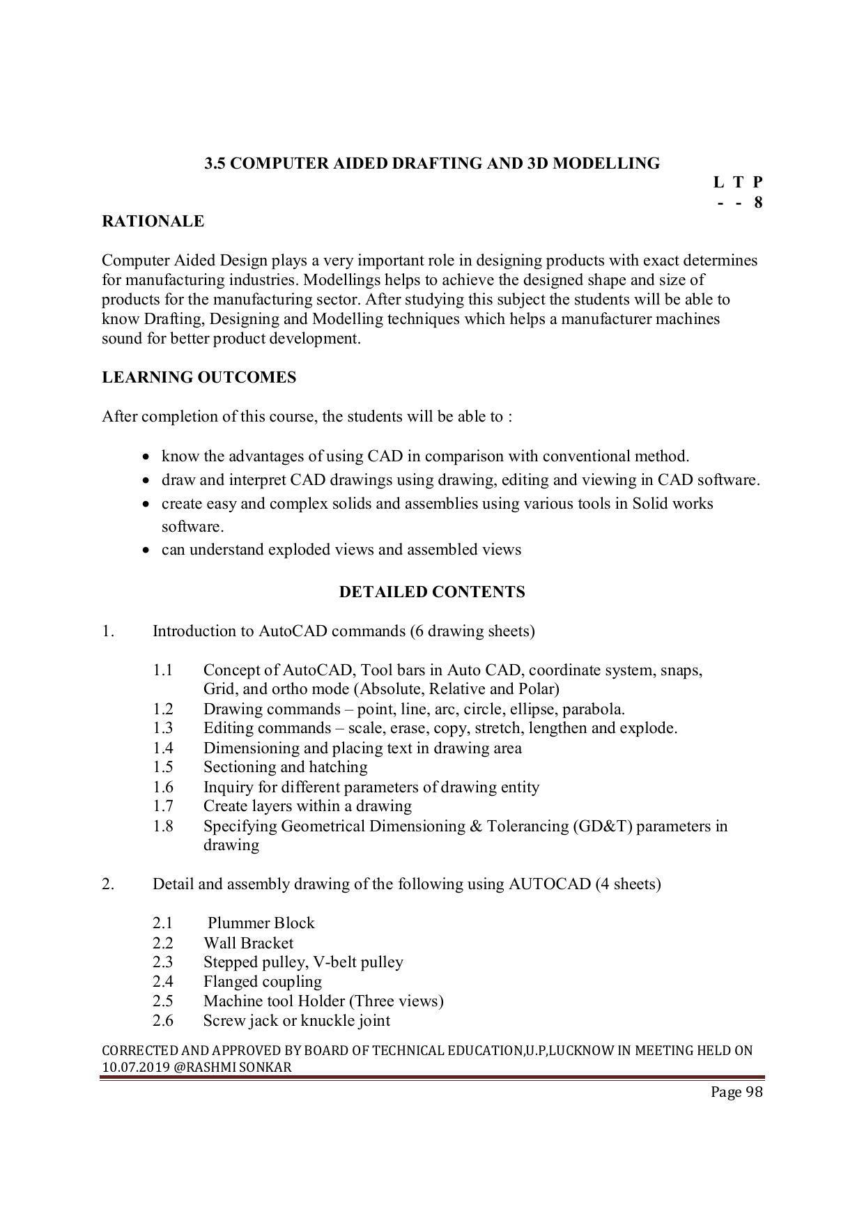 EFFECTIVE FROM JULY 2019-20 - SIX SEMESTER DIPLOMA COURSE IN MECHANICAL ENGINEERING ( AUTOMOBILE) - Page 98