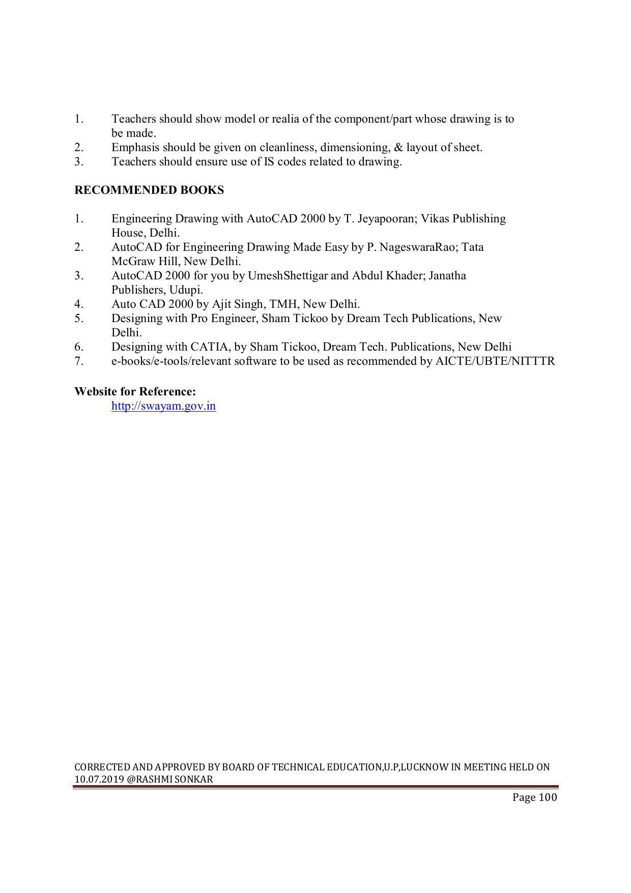 EFFECTIVE FROM JULY 2019-20 - SIX SEMESTER DIPLOMA COURSE IN MECHANICAL ENGINEERING ( AUTOMOBILE) - Page 100