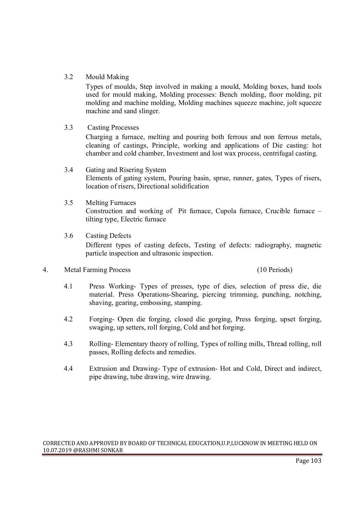 EFFECTIVE FROM JULY 2019-20 - SIX SEMESTER DIPLOMA COURSE IN MECHANICAL ENGINEERING ( AUTOMOBILE) - Page 103