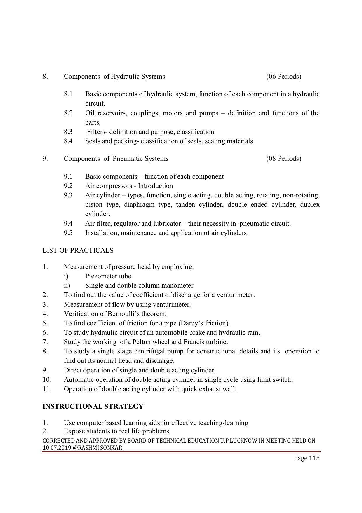 EFFECTIVE FROM JULY 2019-20 - SIX SEMESTER DIPLOMA COURSE IN MECHANICAL ENGINEERING ( AUTOMOBILE) - Page 115