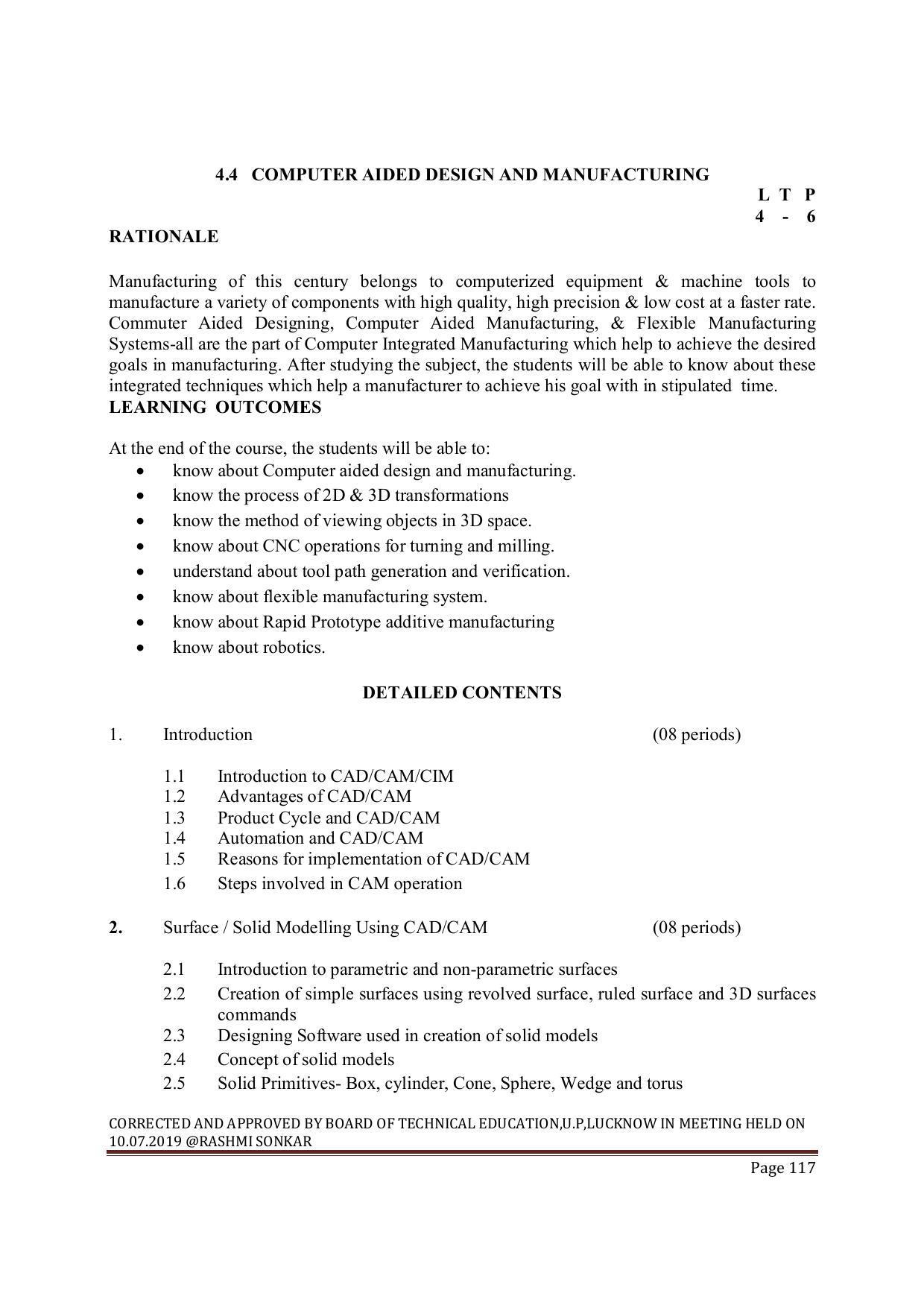 EFFECTIVE FROM JULY 2019-20 - SIX SEMESTER DIPLOMA COURSE IN MECHANICAL ENGINEERING ( AUTOMOBILE) - Page 117