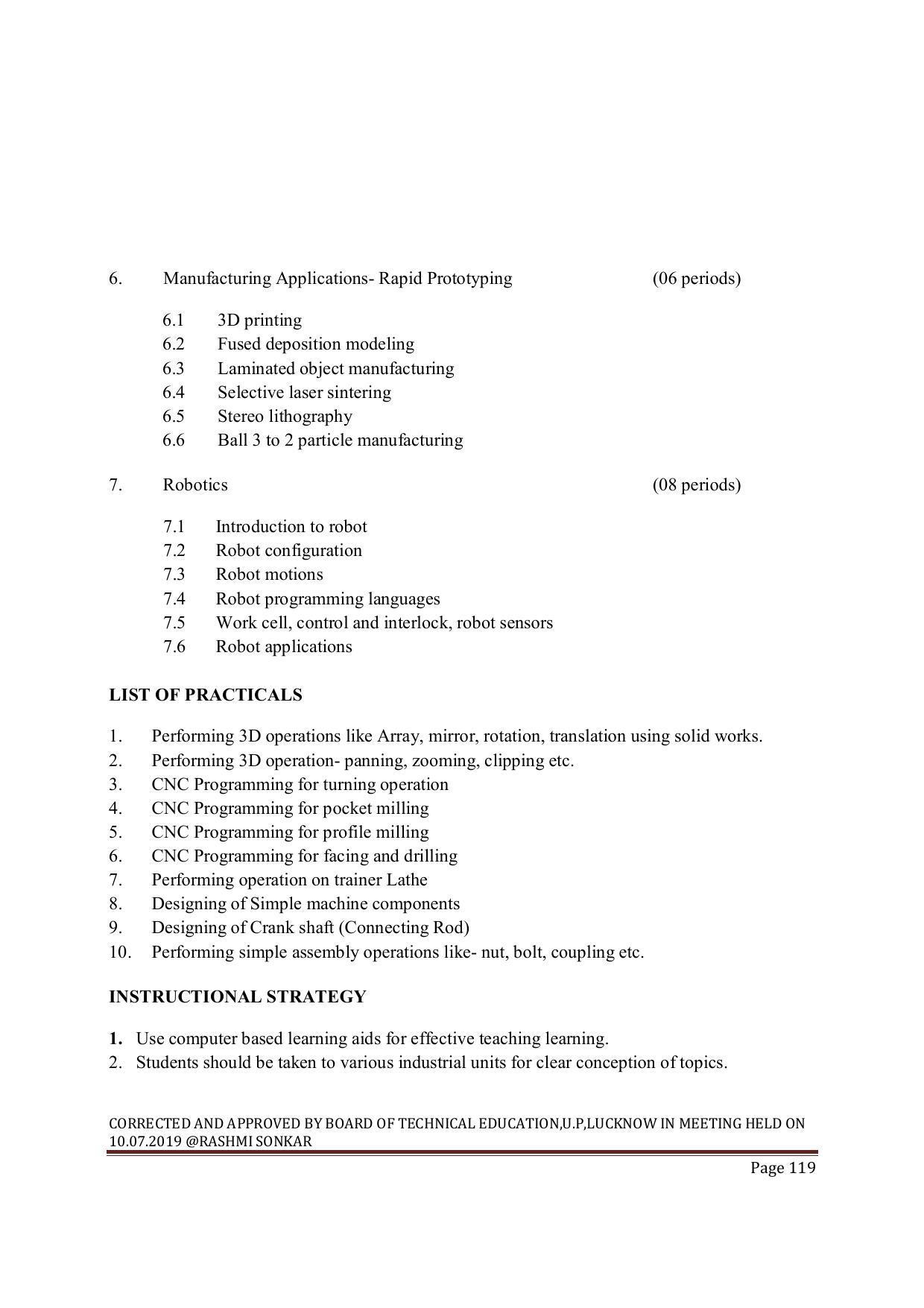 EFFECTIVE FROM JULY 2019-20 - SIX SEMESTER DIPLOMA COURSE IN MECHANICAL ENGINEERING ( AUTOMOBILE) - Page 119