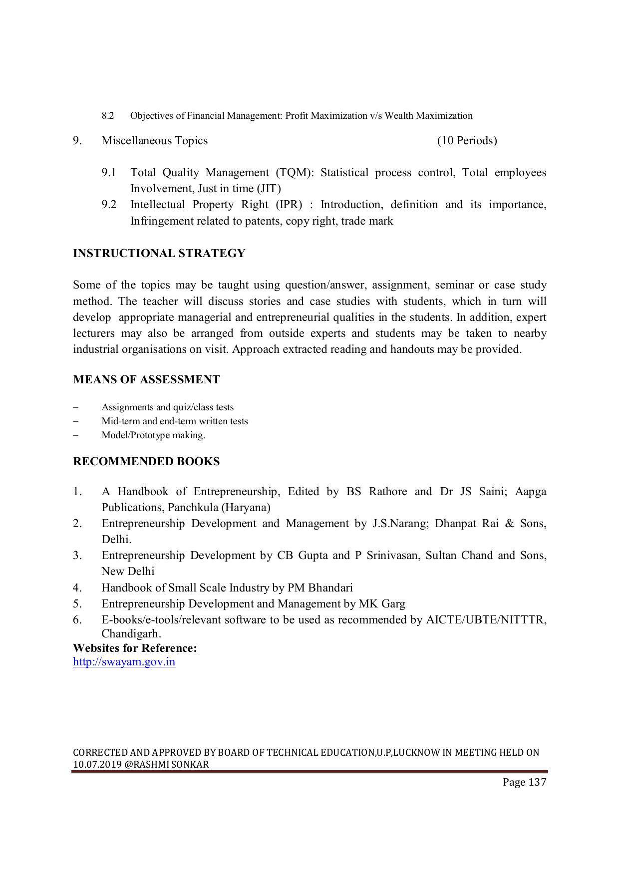 EFFECTIVE FROM JULY 2019-20 - SIX SEMESTER DIPLOMA COURSE IN MECHANICAL ENGINEERING ( AUTOMOBILE) - Page 137