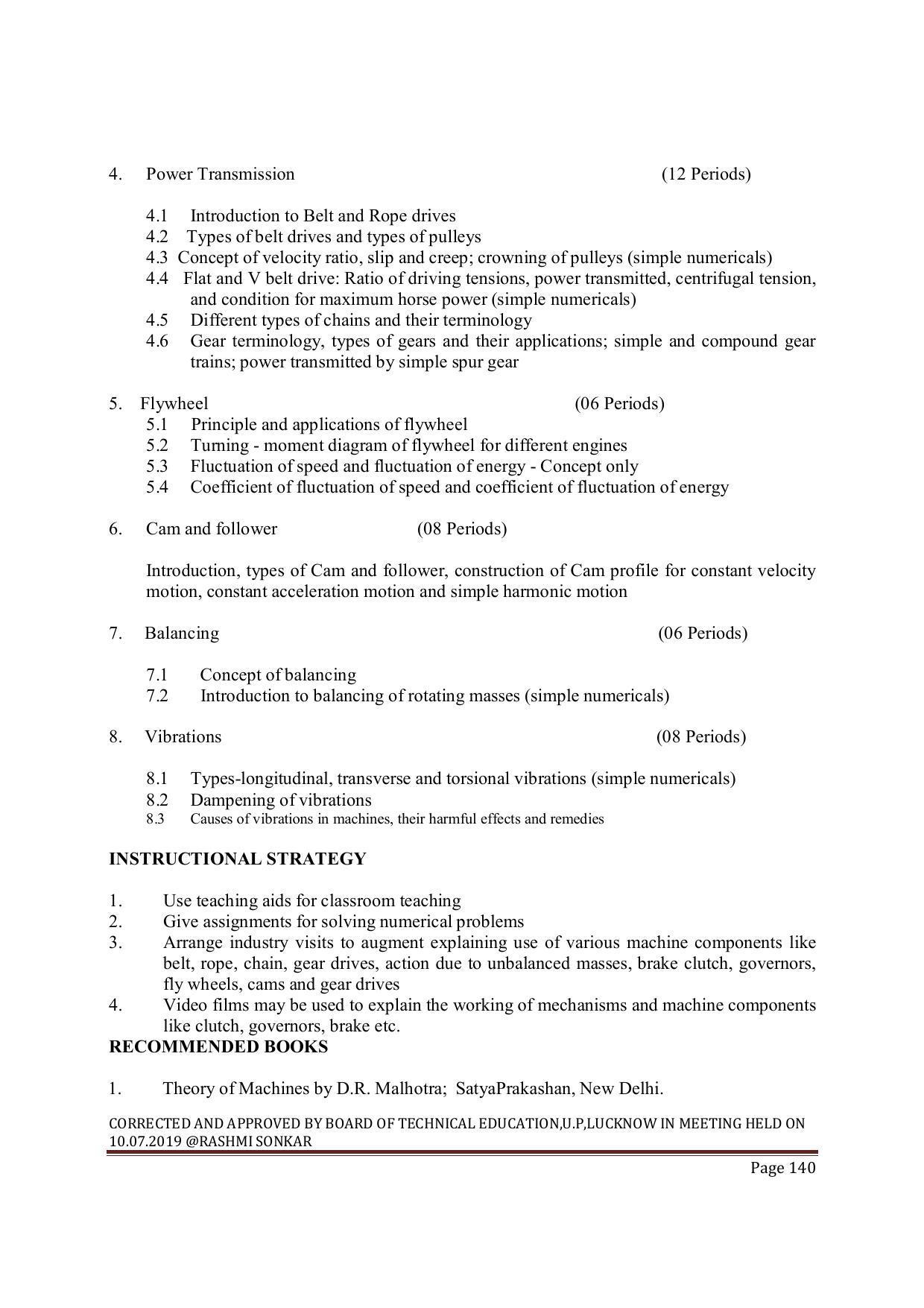 EFFECTIVE FROM JULY 2019-20 - SIX SEMESTER DIPLOMA COURSE IN MECHANICAL ENGINEERING ( AUTOMOBILE) - Page 140