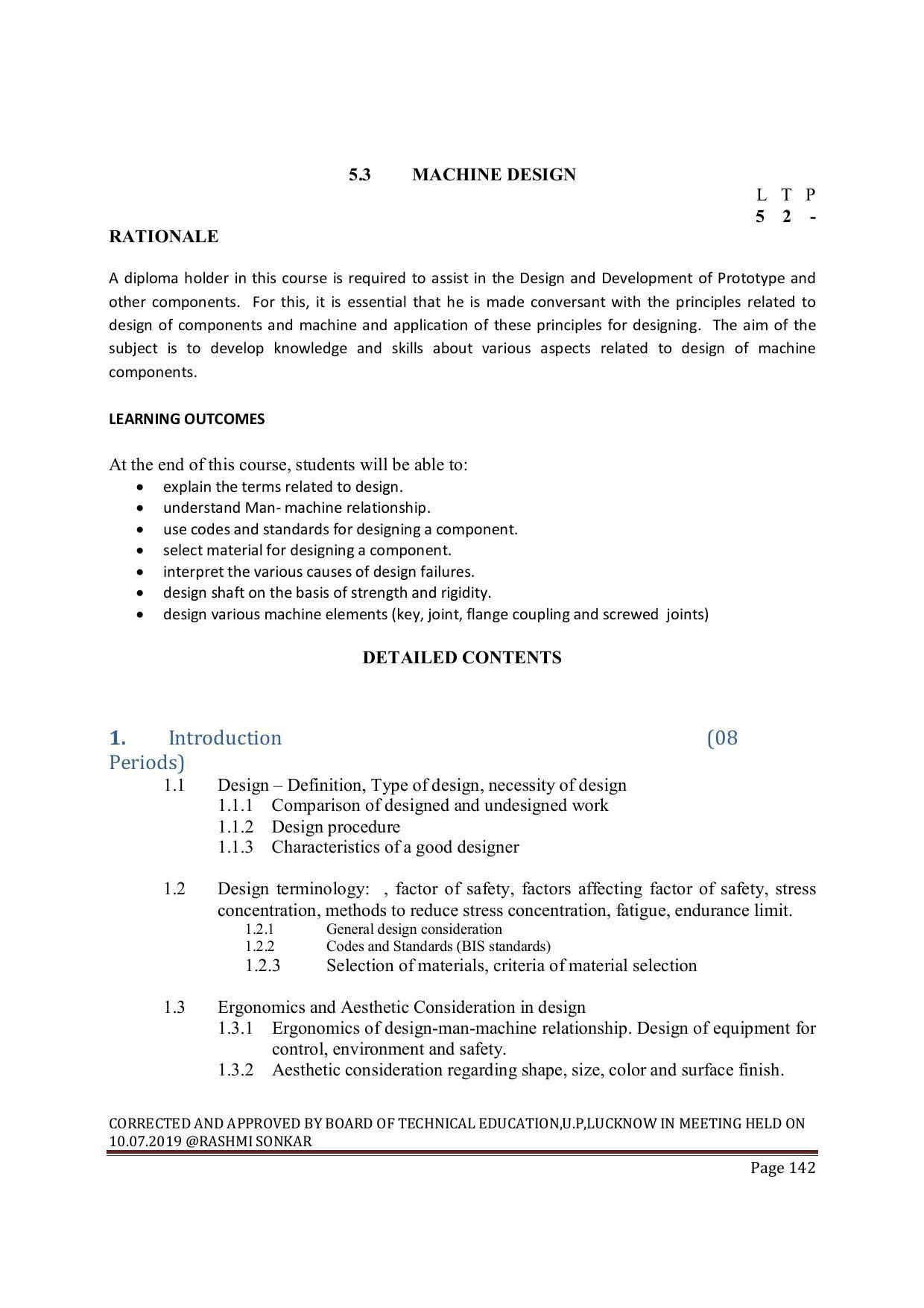 EFFECTIVE FROM JULY 2019-20 - SIX SEMESTER DIPLOMA COURSE IN MECHANICAL ENGINEERING ( AUTOMOBILE) - Page 142