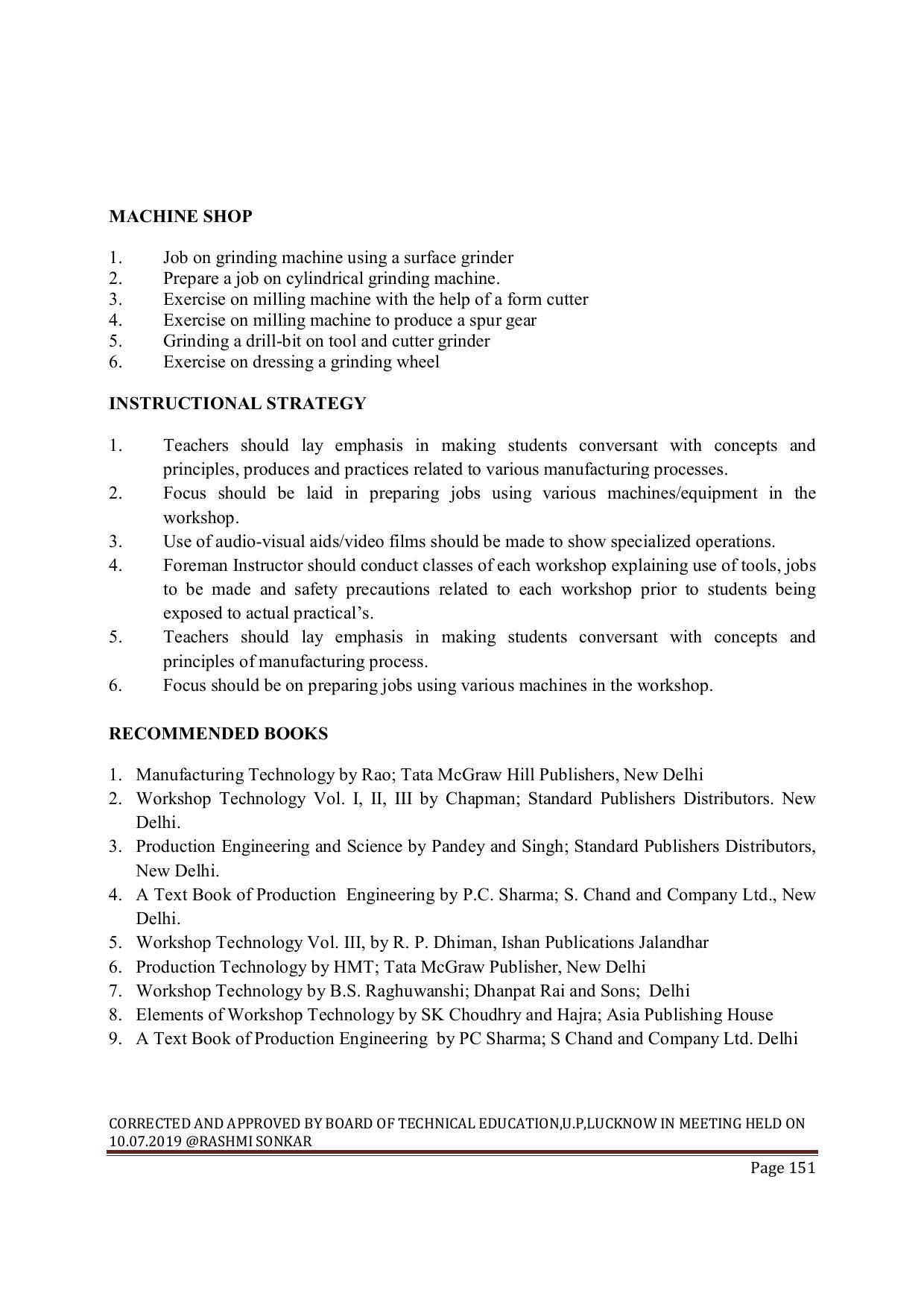 EFFECTIVE FROM JULY 2019-20 - SIX SEMESTER DIPLOMA COURSE IN MECHANICAL ENGINEERING ( AUTOMOBILE) - Page 151