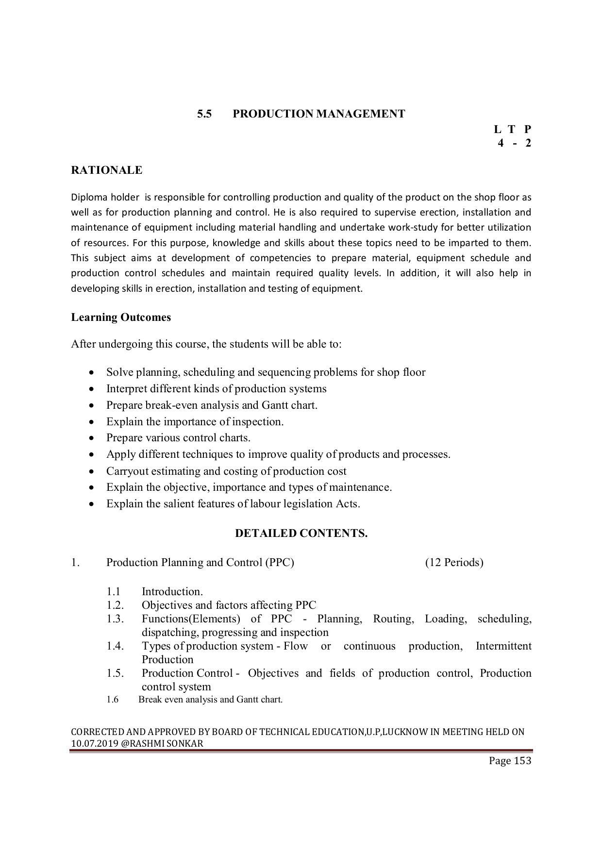 EFFECTIVE FROM JULY 2019-20 - SIX SEMESTER DIPLOMA COURSE IN MECHANICAL ENGINEERING ( AUTOMOBILE) - Page 153