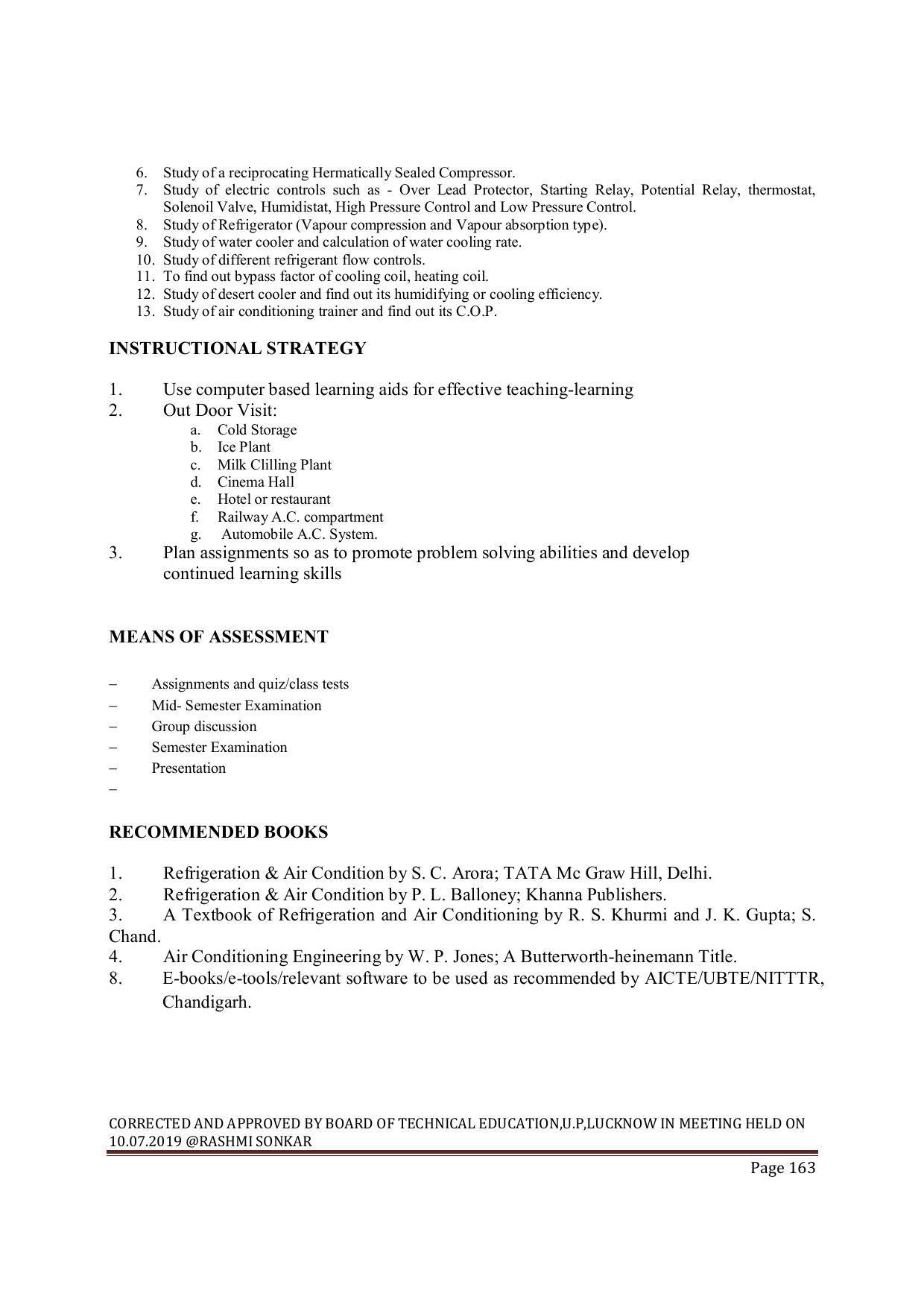 EFFECTIVE FROM JULY 2019-20 - SIX SEMESTER DIPLOMA COURSE IN MECHANICAL ENGINEERING ( AUTOMOBILE) - Page 163