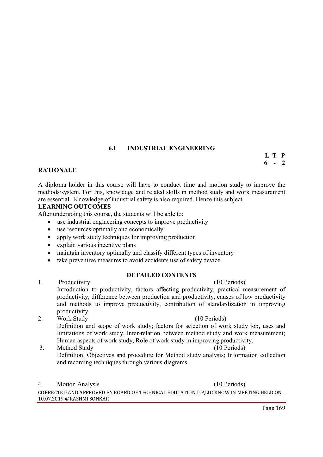EFFECTIVE FROM JULY 2019-20 - SIX SEMESTER DIPLOMA COURSE IN MECHANICAL ENGINEERING ( AUTOMOBILE) - Page 169