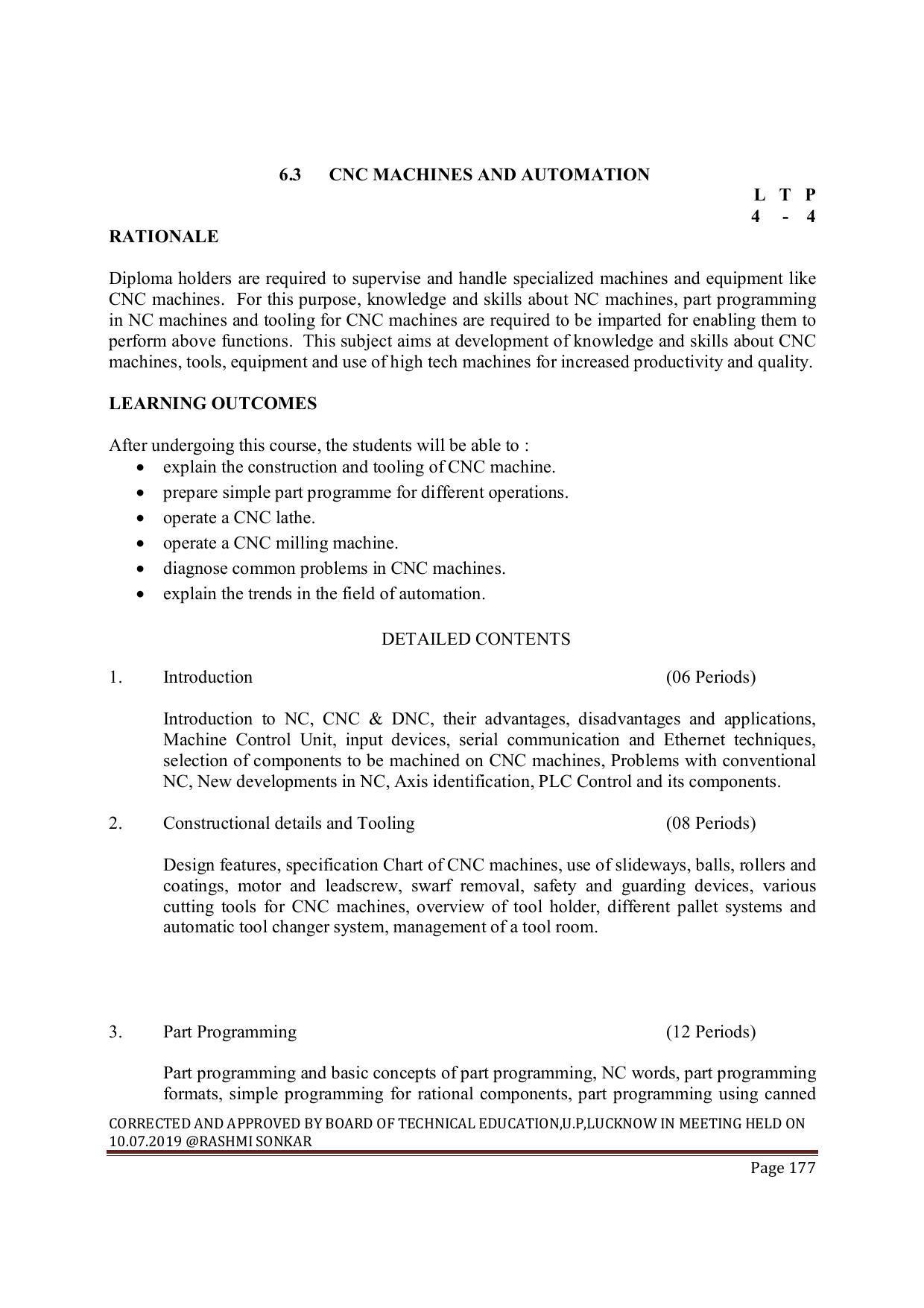 EFFECTIVE FROM JULY 2019-20 - SIX SEMESTER DIPLOMA COURSE IN MECHANICAL ENGINEERING ( AUTOMOBILE) - Page 177