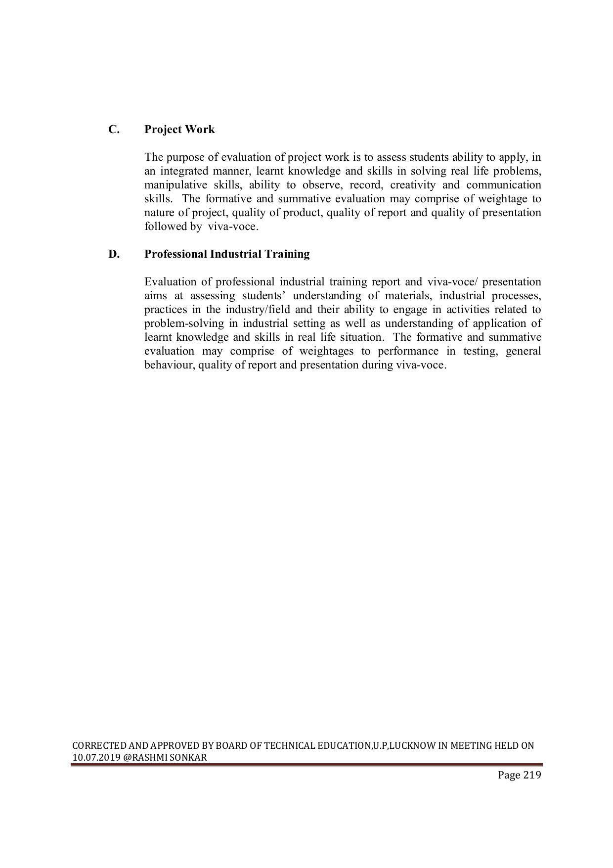 EFFECTIVE FROM JULY 2019-20 - SIX SEMESTER DIPLOMA COURSE IN MECHANICAL ENGINEERING ( AUTOMOBILE) - Page 219