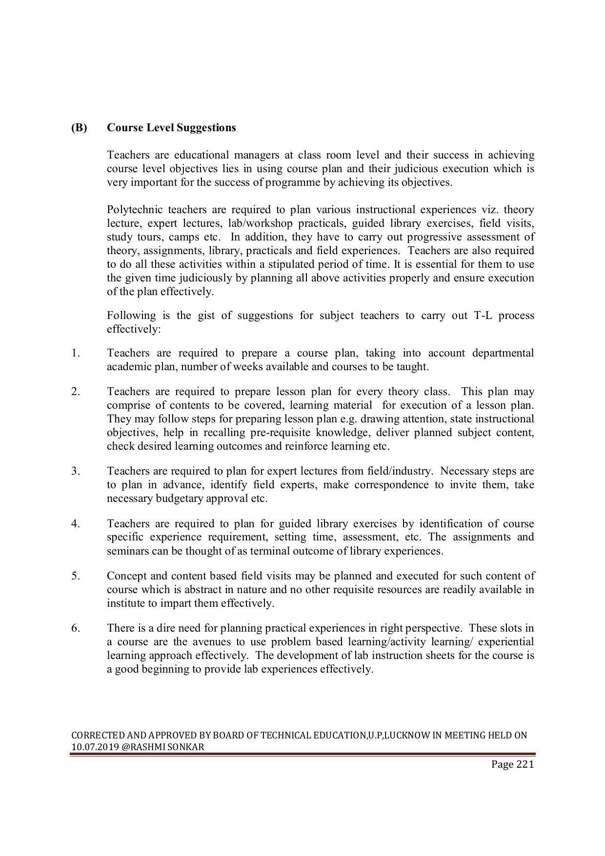 EFFECTIVE FROM JULY 2019-20 - SIX SEMESTER DIPLOMA COURSE IN MECHANICAL ENGINEERING ( AUTOMOBILE) - Page 221