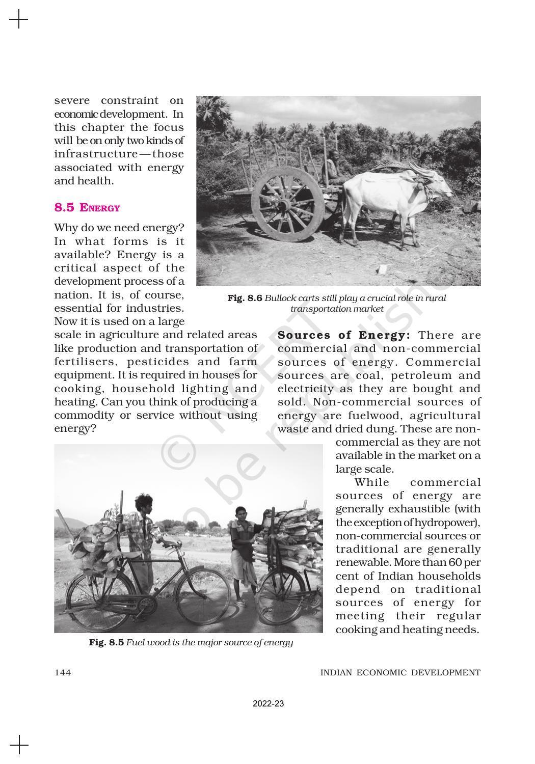 NCERT Book for Class 11 Economics (Indian Economics) Chapter 8 Infrastructure - Page 6