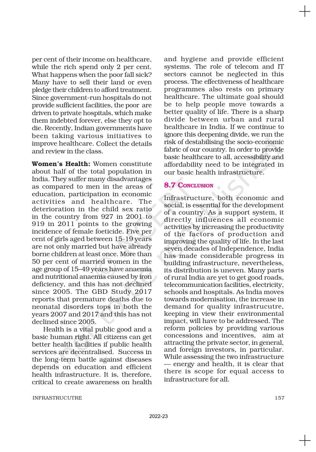 NCERT Book for Class 11 Economics (Indian Economics) Chapter 8 Infrastructure - Page 19