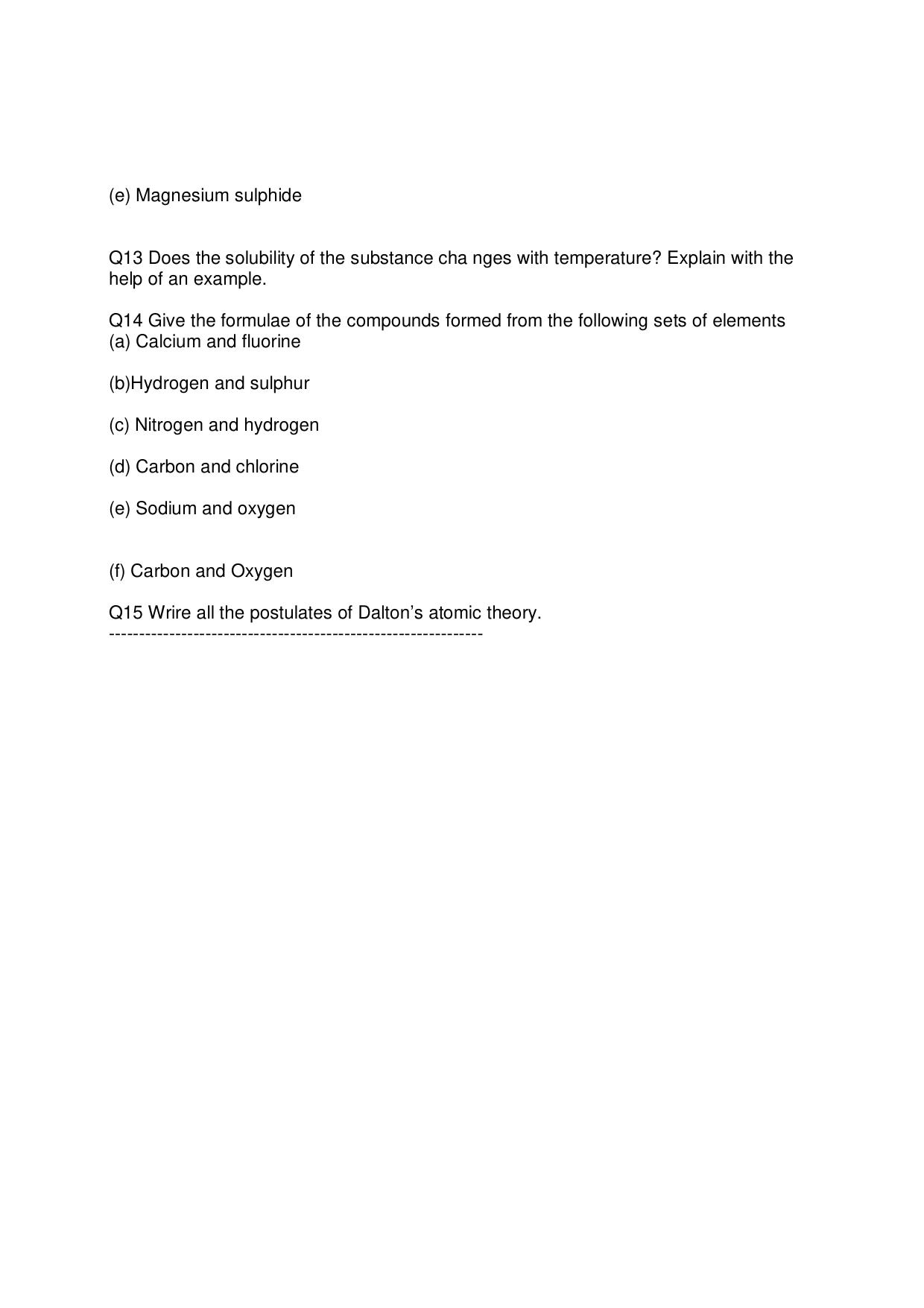 CBSE Worksheets for Class 9 Chemistry Atoms and molecules Assignment 2 - Page 3