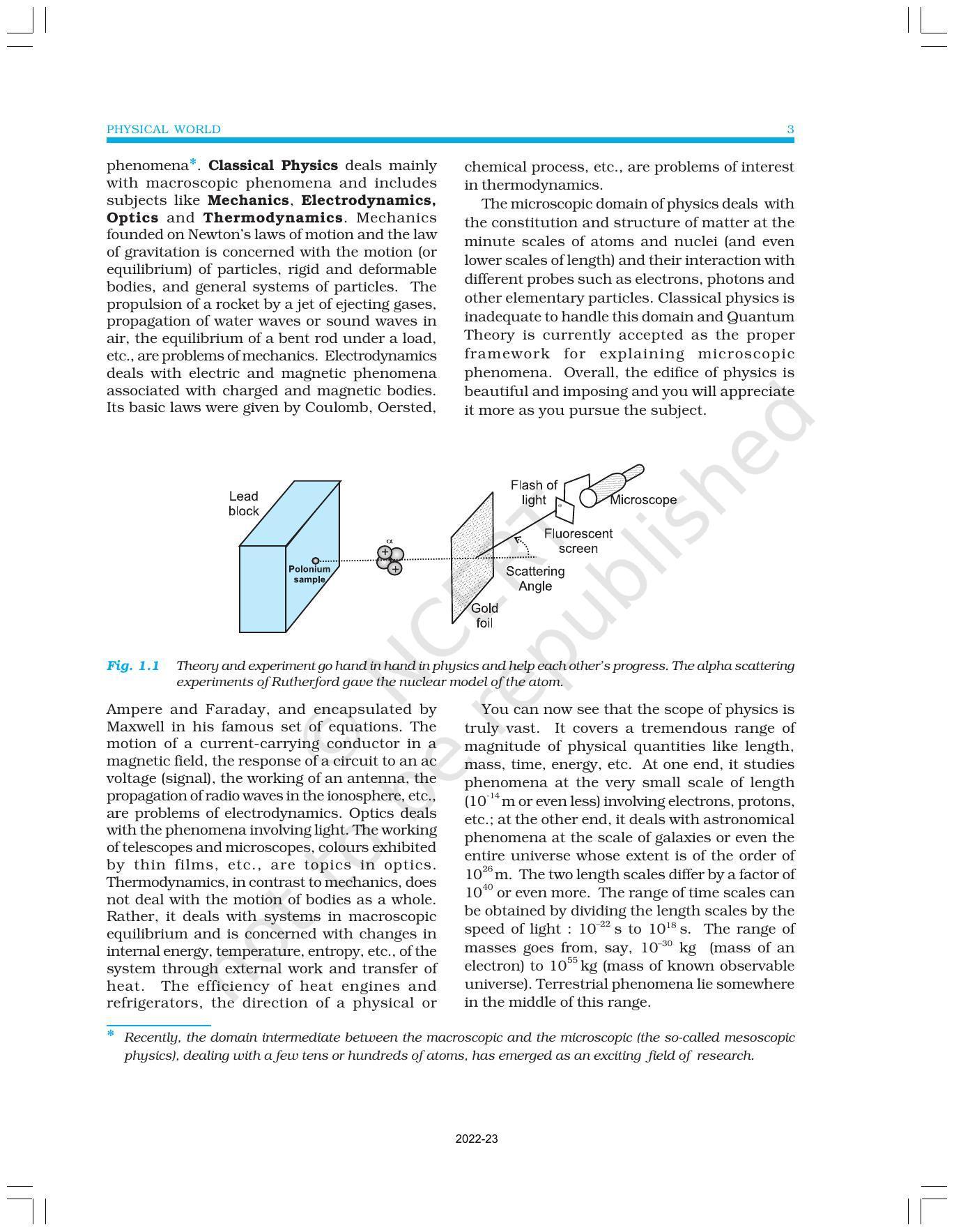 NCERT Book for Class 11 Physics Chapter 1 Physical World - Page 3