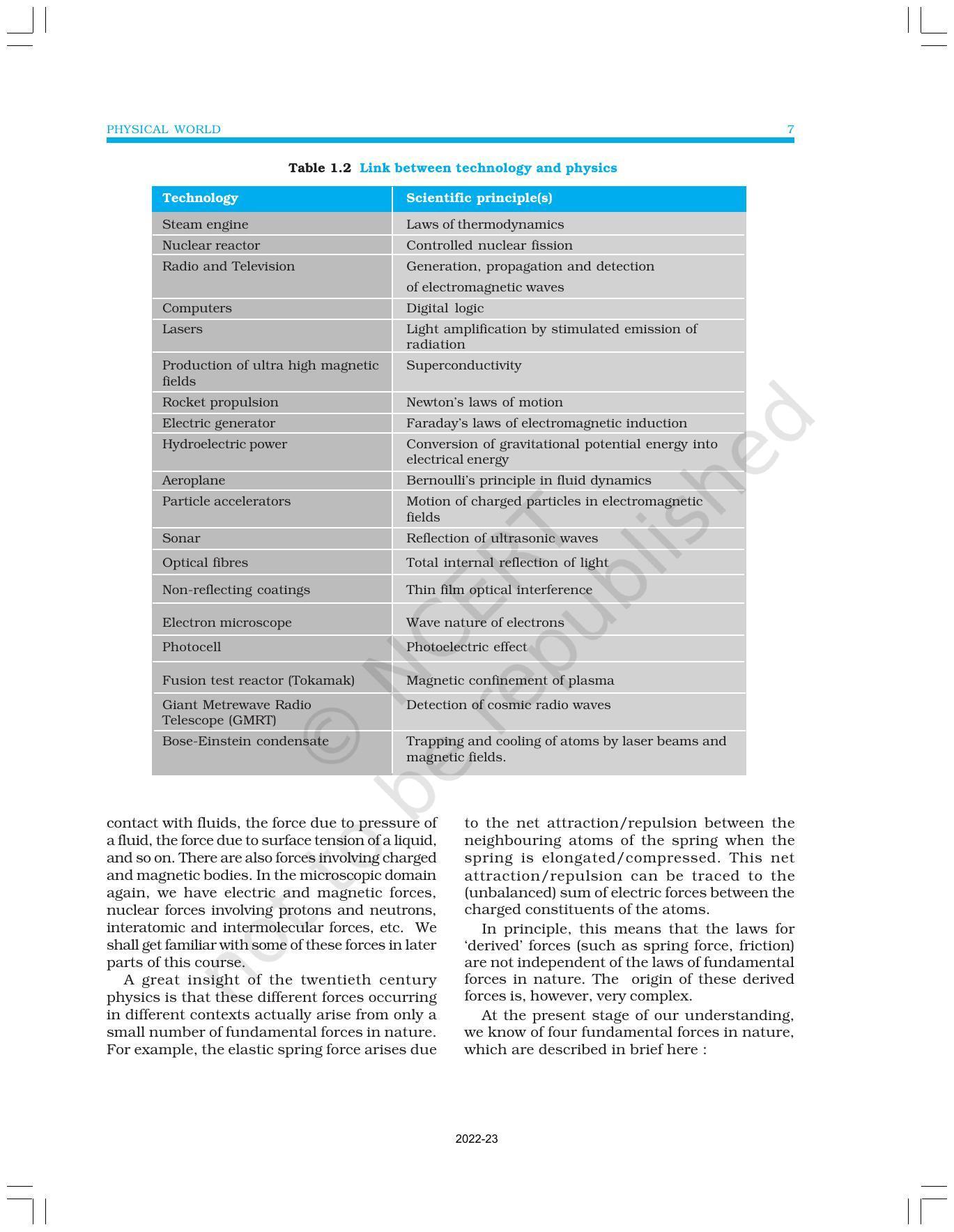 NCERT Book for Class 11 Physics Chapter 1 Physical World - Page 7