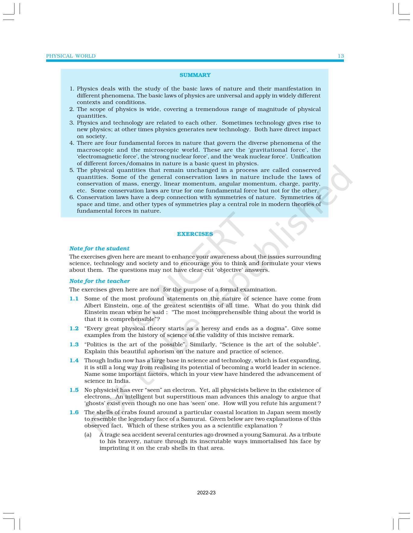 NCERT Book for Class 11 Physics Chapter 1 Physical World - Page 13