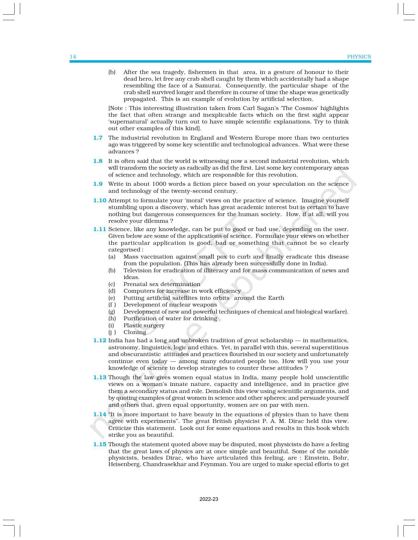 NCERT Book for Class 11 Physics Chapter 1 Physical World - Page 14