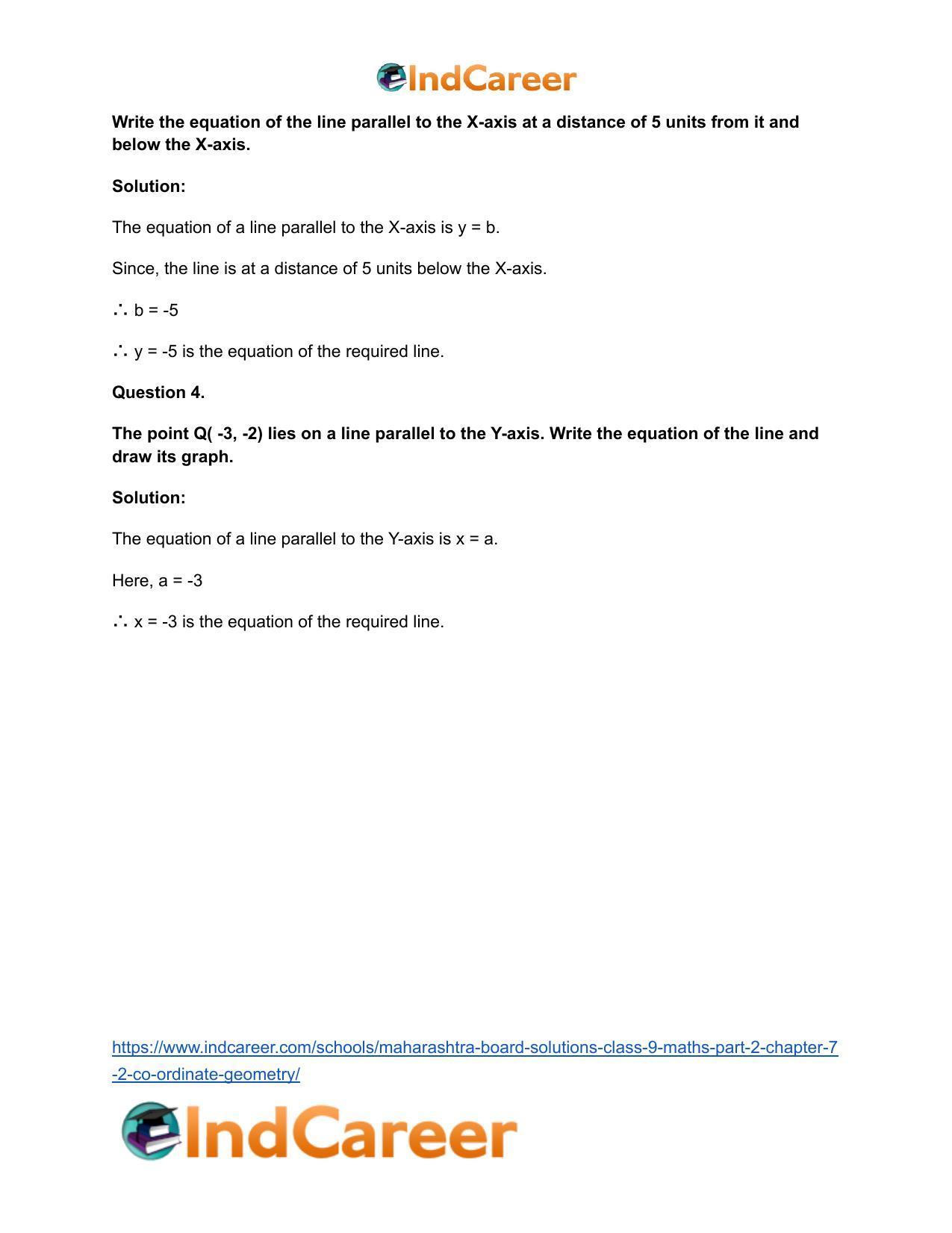 Maharashtra Board Solutions Class 9-Maths (Part 2): Chapter 7.2- Co-ordinate Geometry - Page 4