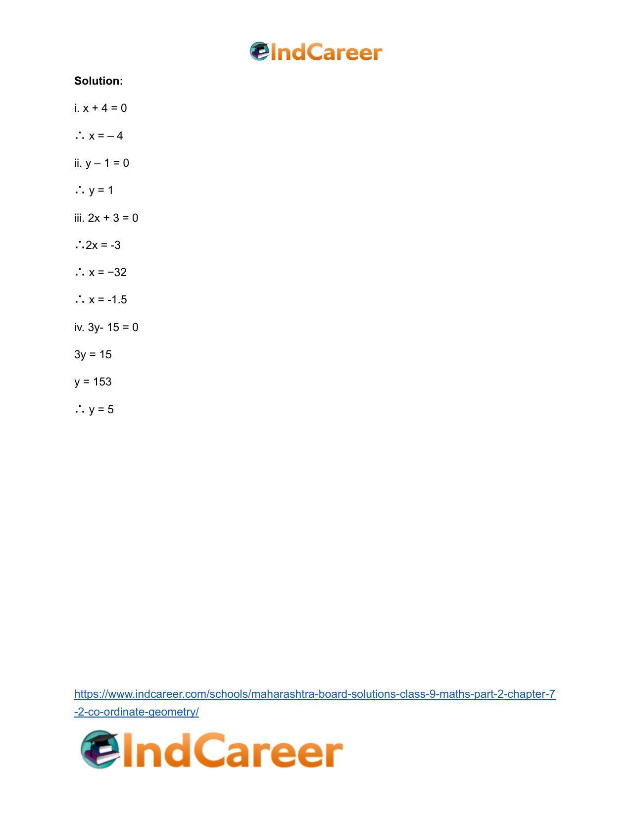 Maharashtra Board Solutions Class 9-Maths (Part 2): Chapter 7.2- Co-ordinate Geometry - Page 8