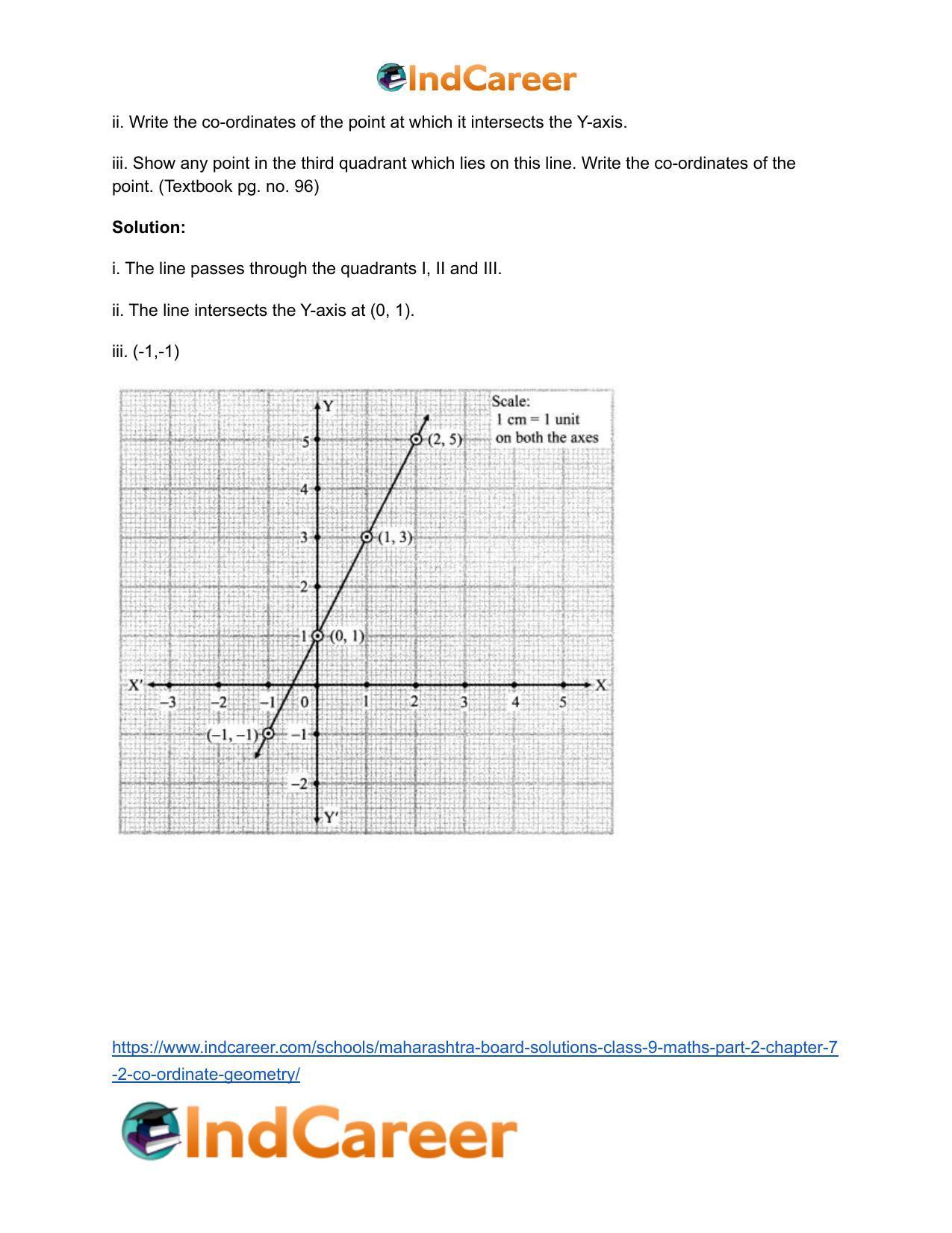 Maharashtra Board Solutions Class 9-Maths (Part 2): Chapter 7.2- Co-ordinate Geometry - Page 18