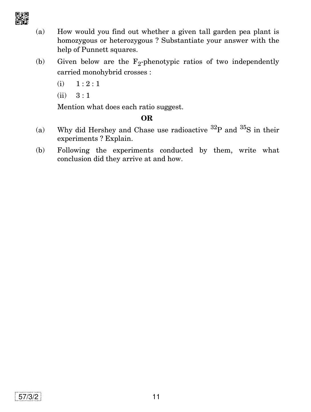 CBSE Class 12 57-3-2 Biology 2019 Question Paper - Page 11
