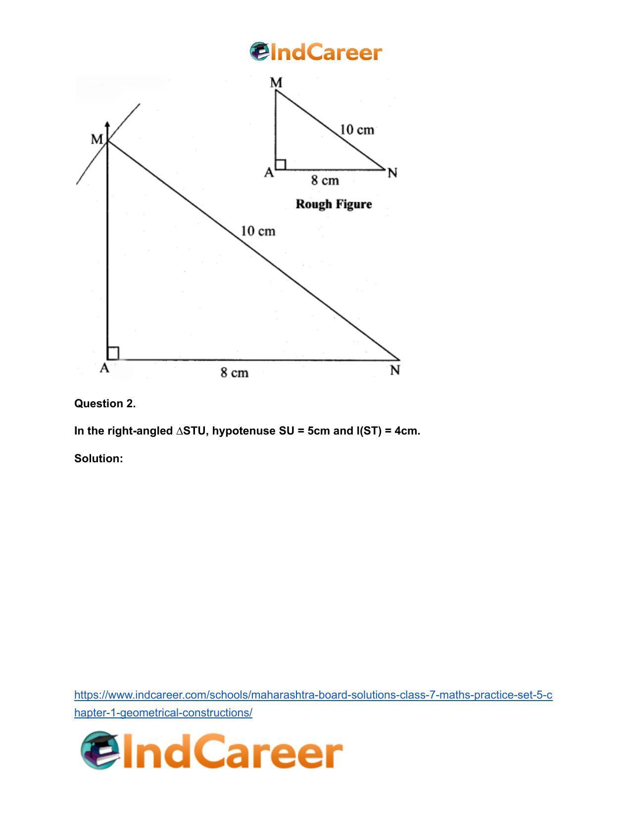 Maharashtra Board Solutions Class 7-Maths (Practice Set 5): Chapter 1- Geometrical Constructions - Page 3