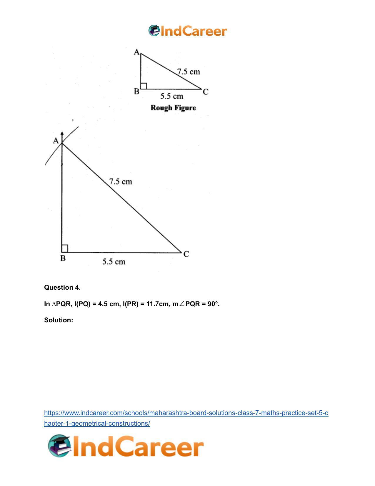 Maharashtra Board Solutions Class 7-Maths (Practice Set 5): Chapter 1- Geometrical Constructions - Page 5