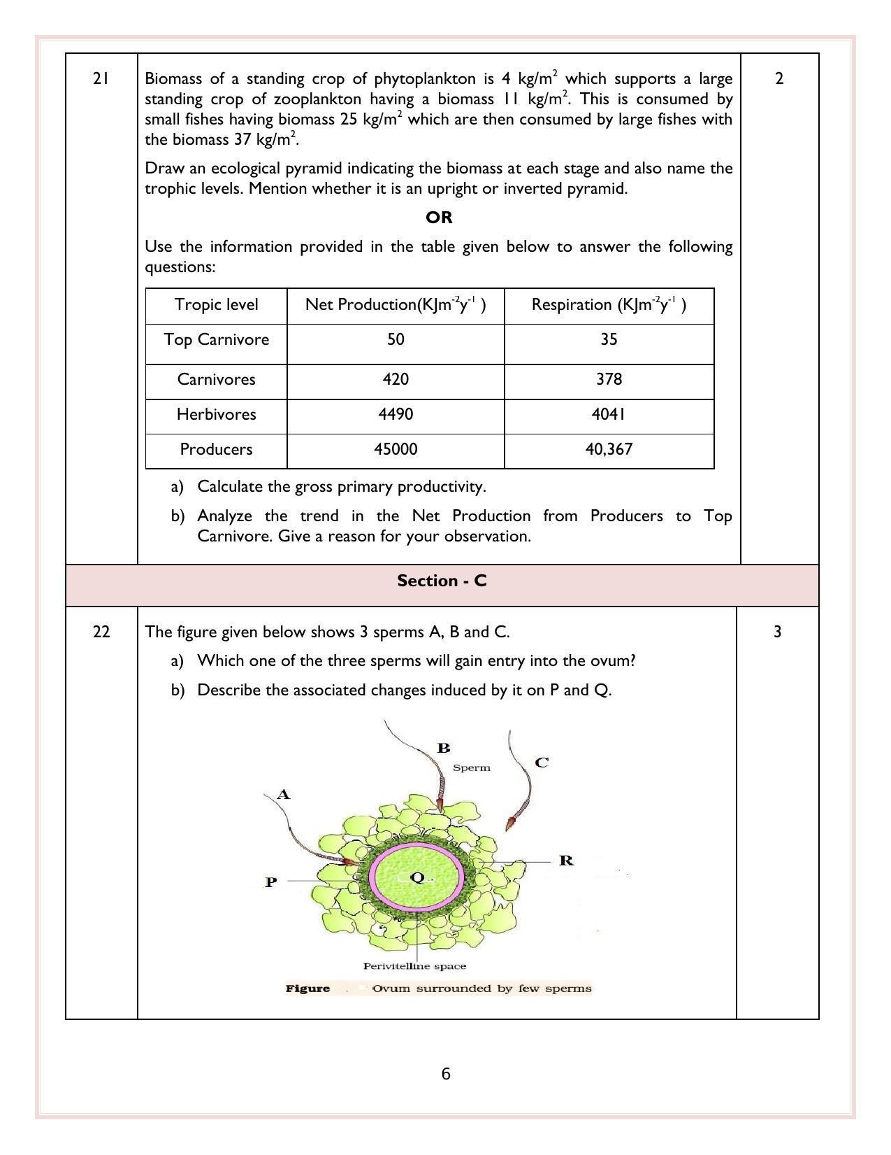 CBSE Class 12 Biology Sample Paper 2024 - Page 6