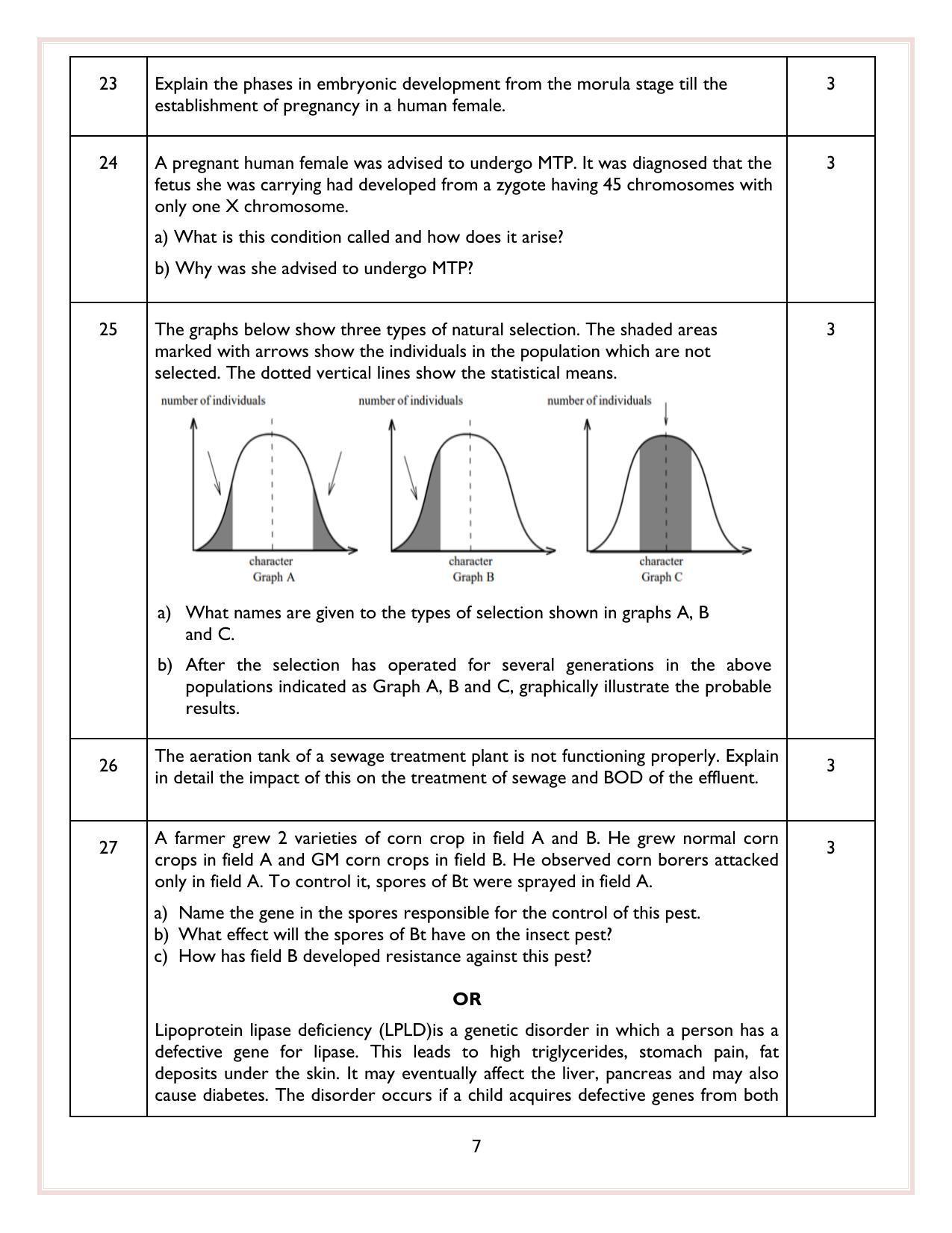 CBSE Class 12 Biology Sample Paper 2024 - Page 7