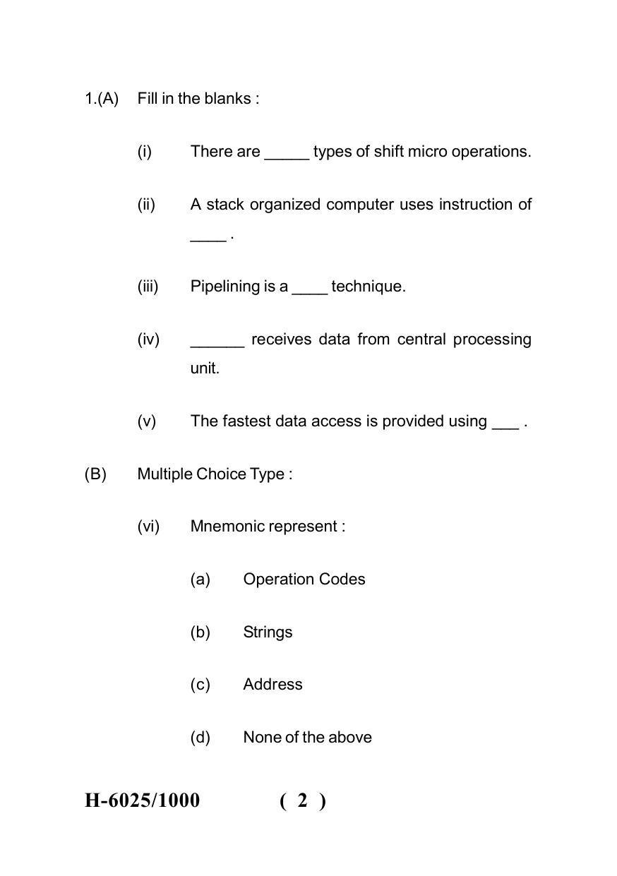 Sarguja University Question Paper July-2022 : M.Sc. In information Technology(Second Sem.)Computer System Organisation And Architecture Paper 1 - Page 2