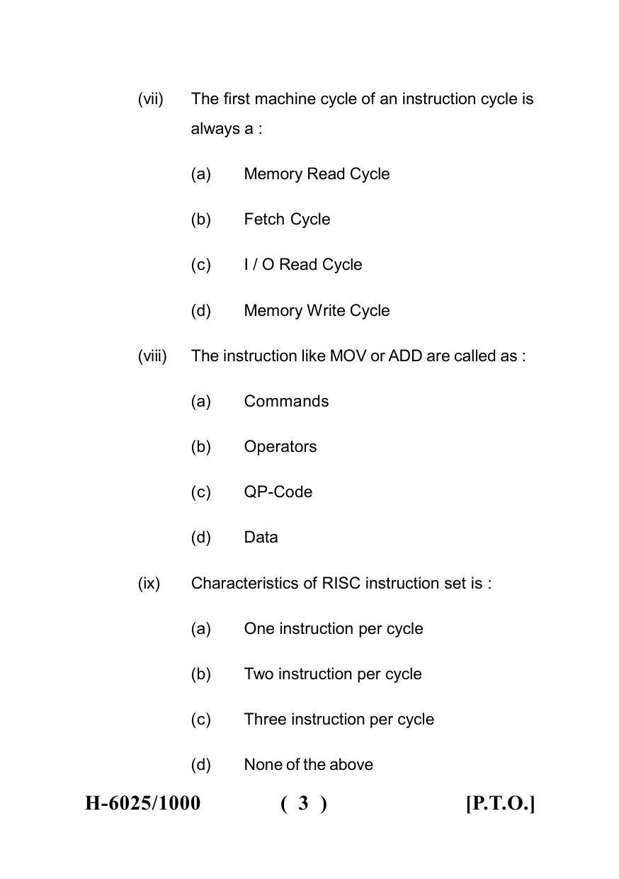Sarguja University Question Paper July-2022 : M.Sc. In information Technology(Second Sem.)Computer System Organisation And Architecture Paper 1 - Page 3