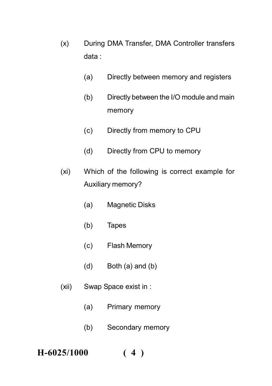 Sarguja University Question Paper July-2022 : M.Sc. In information Technology(Second Sem.)Computer System Organisation And Architecture Paper 1 - Page 4