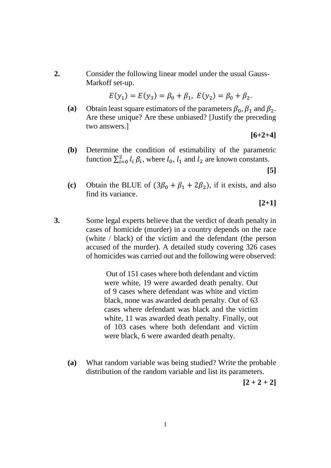 ISI Admission Test M.Tech (QROR) PQB 2019 Sample Paper - Page 2